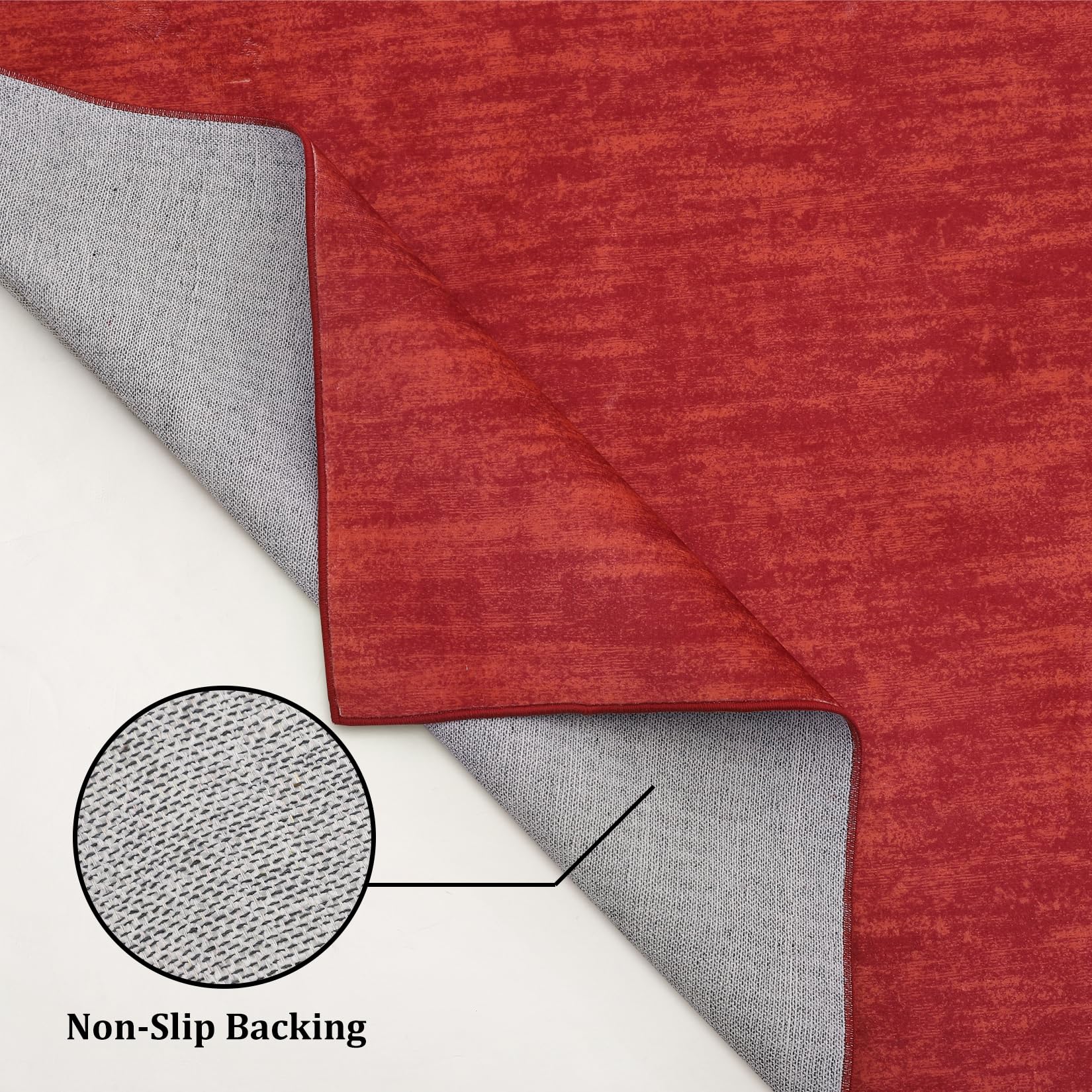 GARVEE 3x5 Feet Modern Washable Non-Slip Area Rug - Solid Red Contemporary Throw Rug for Living Room, Bedroom, Kids Room - Soft Indoor Carpet Perfect for Home Decor, Dorm & Office Spaces (3' x 5')