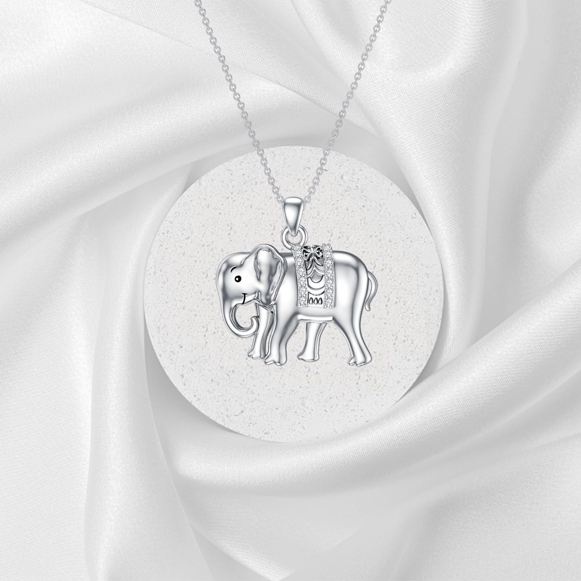 Sterling Silver Diamond Elephant Pendant Necklace for Women - Elegant Elephant Jewelry Gift for Wife, Friend, Birthday & Anniversary - Perfect for Casual Wear, Parties & Special Occasions