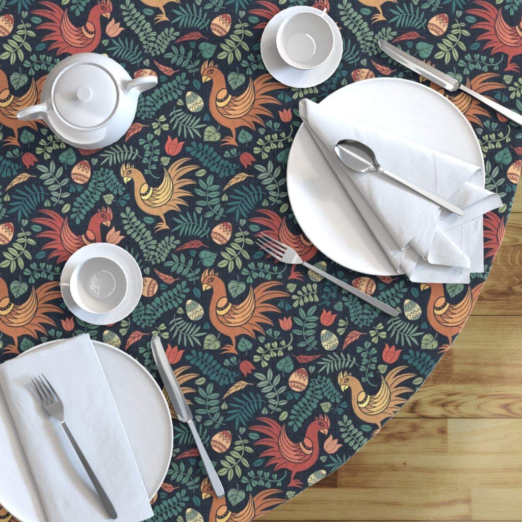 Custom Printed Cotton Sateen Tablecloth 90