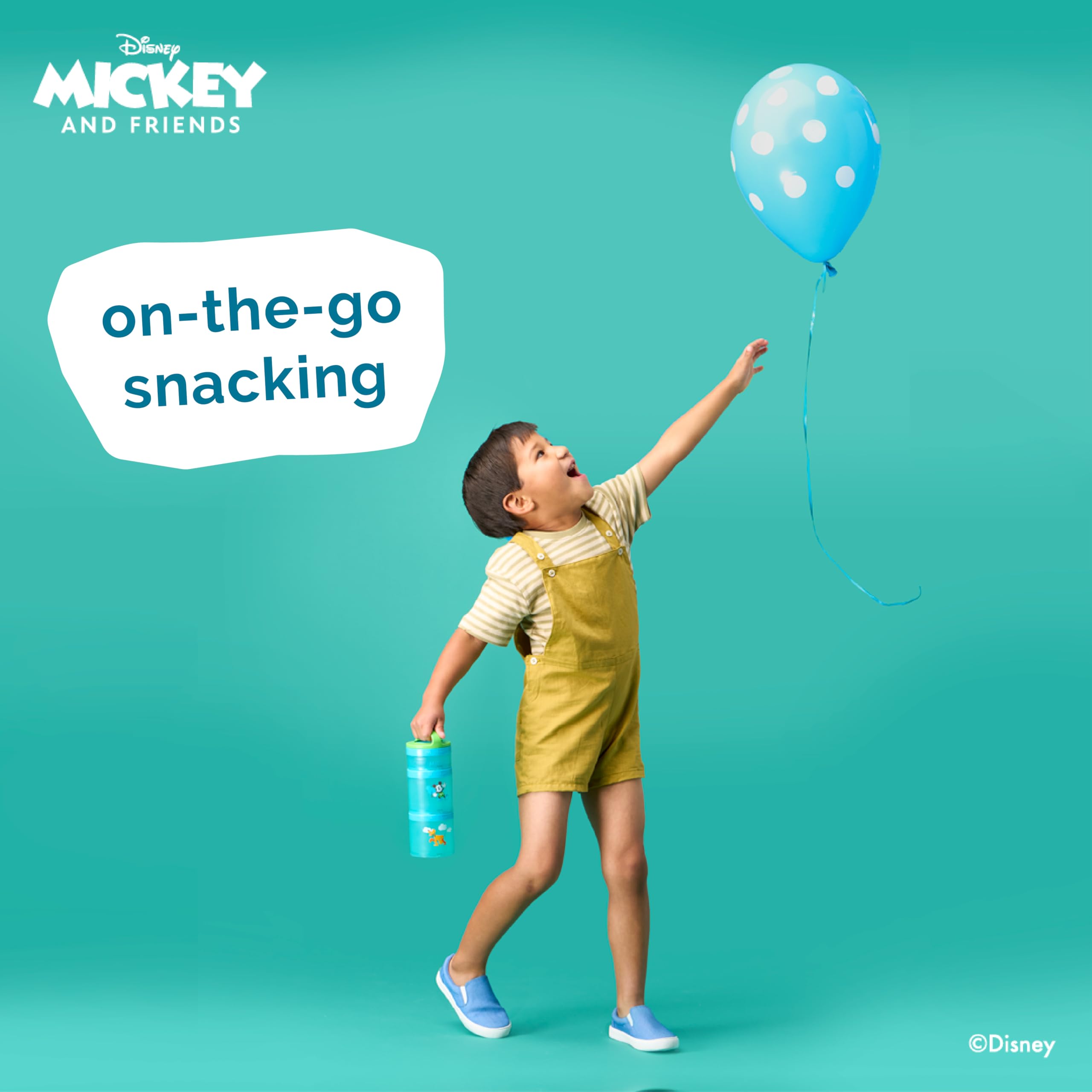 Disney Mickey and Minnie Stackable Snack Containers for Kids - 3 Pack BPA-Free Food Storage Cups for School, Travel, Picnics & On-the-Go Snacks