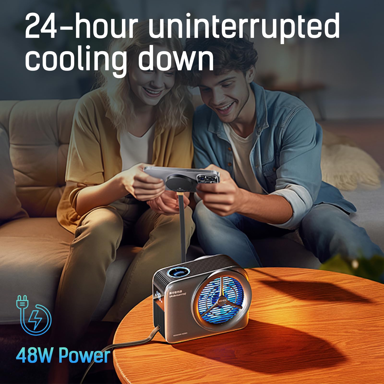 Magnetic Phone Cooler - Ultra-Fast 15s Cooling, Silent Liquid Cooling Radiator for Phone, Tablet & Pad | Perfect for Gaming, Streaming & Heavy Usage (No Wireless Charging)