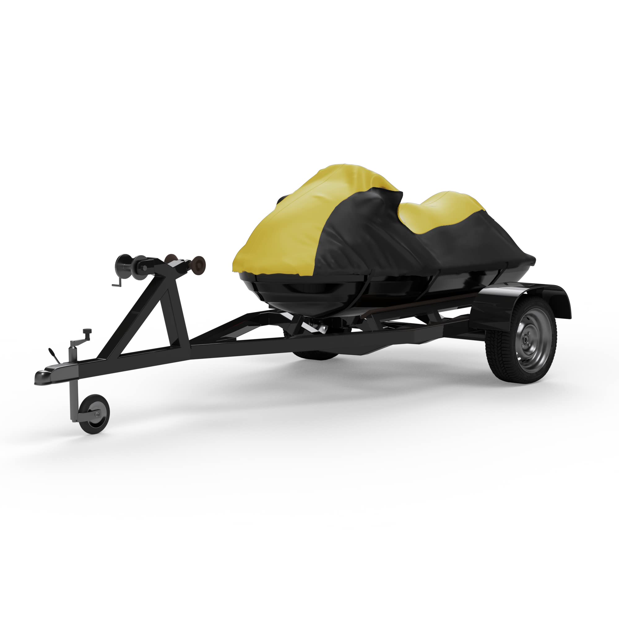 **Durable Waterproof Jet Ski Cover for 2020 Yamaha WaveRunner GP - UV-Resistant, All-Weather Protection (Yellow/Black) - Includes Trailer Straps & Storage Bag - Ideal for Outdoor Storage & Transport**
