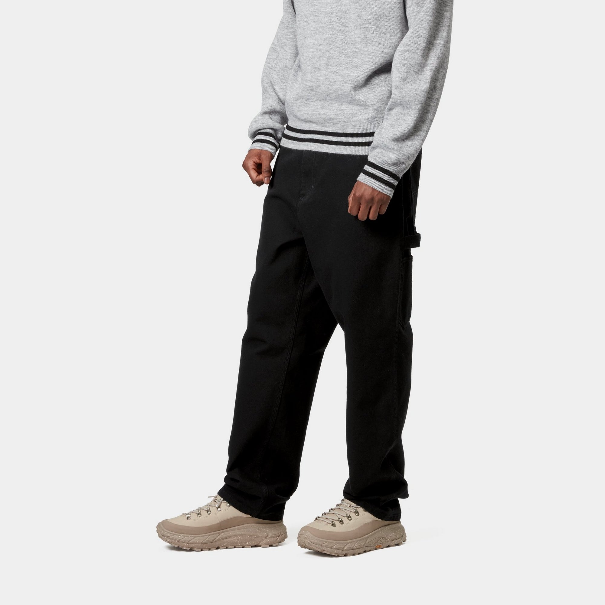 Single Knee Pants for Men - Black Ripped Denim Jeans | Comfortable & Stylish for Casual Wear, Work, and Outdoor Activities