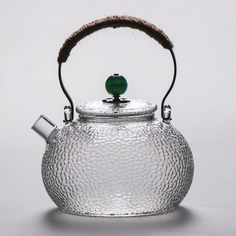 Premium Glass Teapot with Ice Block Design - 40oz Large Capacity for Loose Leaf Tea, Herbal Tea & Iced Tea - Perfect for Home, Office & Tea Party Use