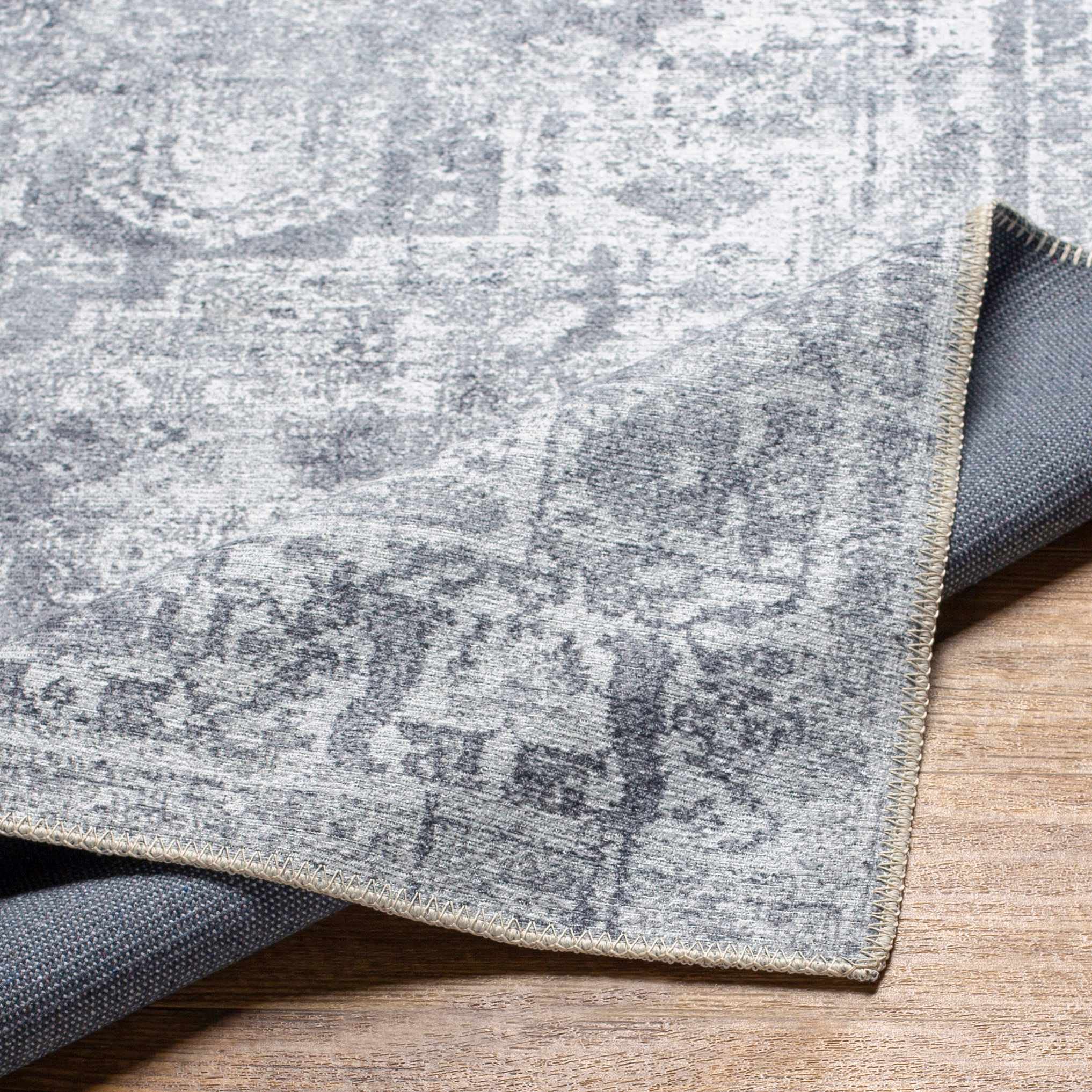 Hauteloom Aquino Machine Washable Area Rug - Soft Gray 5'3