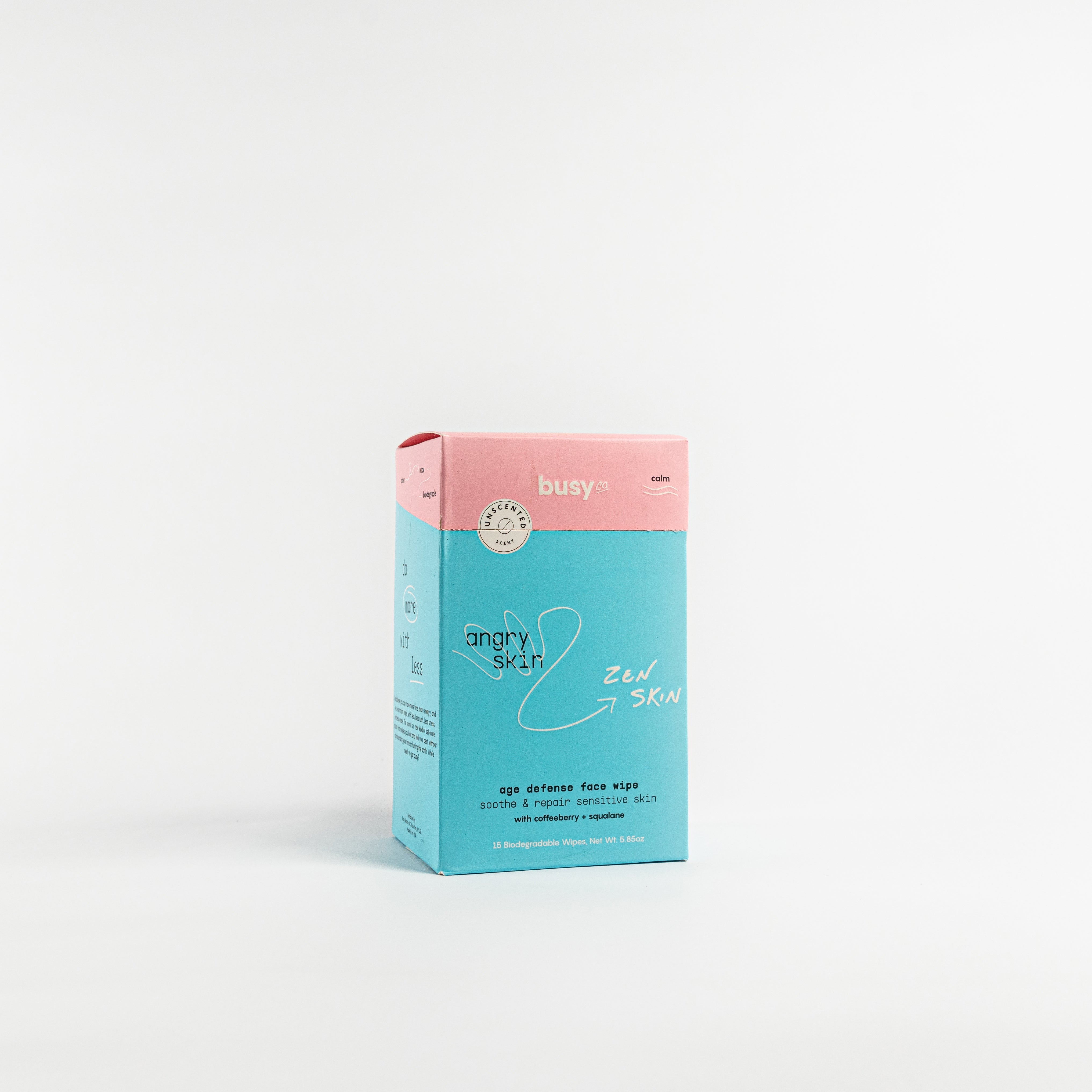 Busy Co. Facial Cleansing Wipes - 15 Count Pack | Gentle Makeup Remover & Daily Face Cleanser for Travel, Gym & On-The-Go Skincare