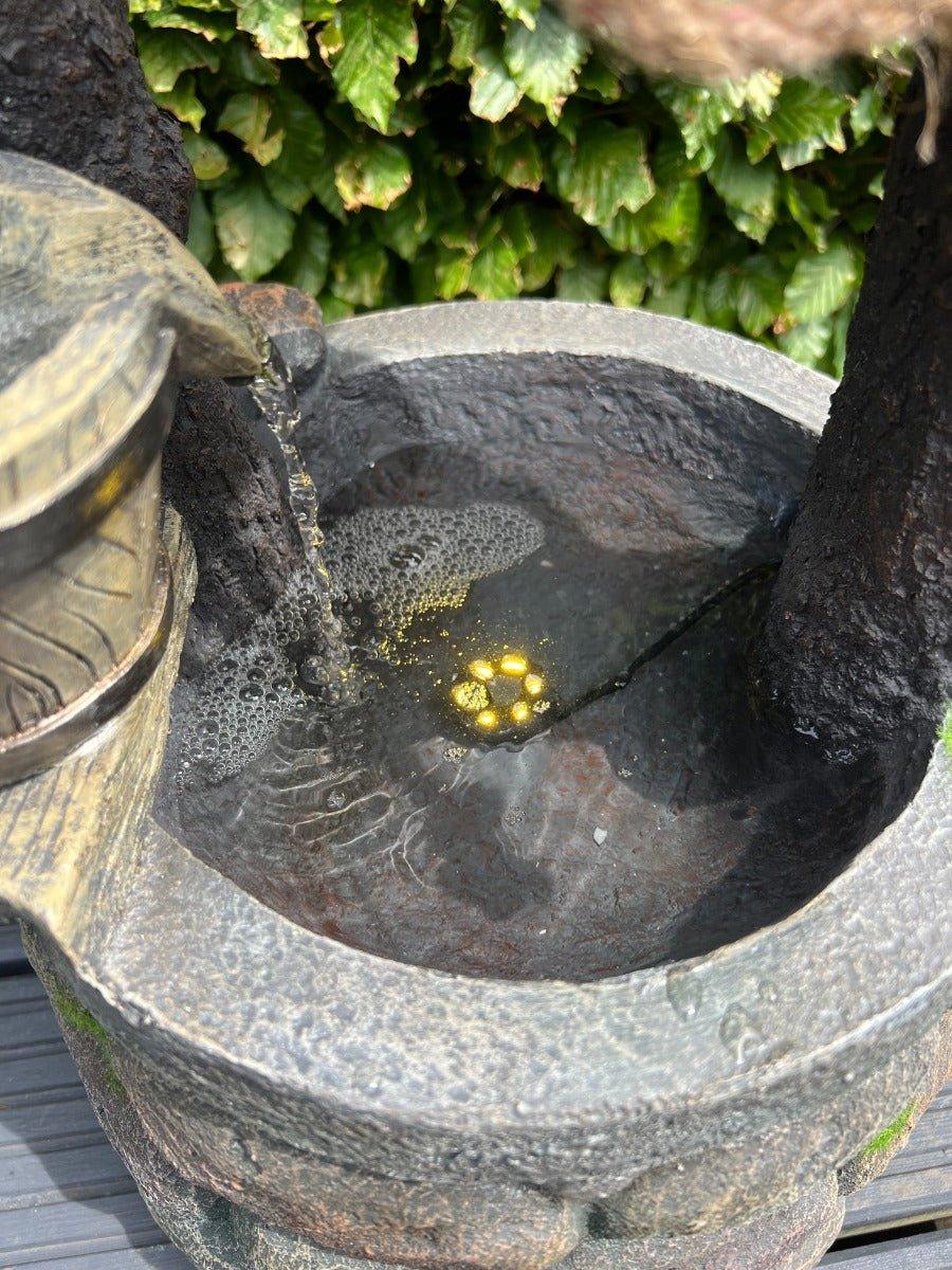 Outdoor Wishing Well Water Fountain with LED Lights - Decorative Garden Water Feature for Backyard, Patio & Landscaping