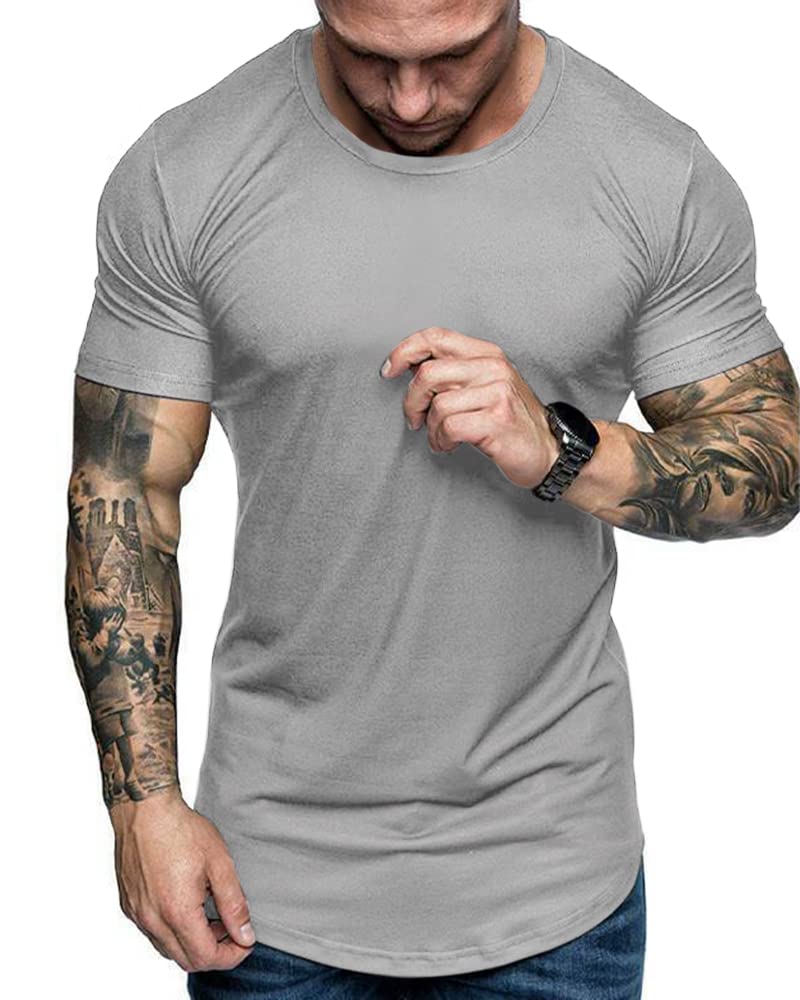 RRHSS Men's Muscle Gym T-Shirt - Short Sleeve Workout Shirt, Athletic Bodybuilding Cotton Tee for Weightlifting, CrossFit & Fitness Training