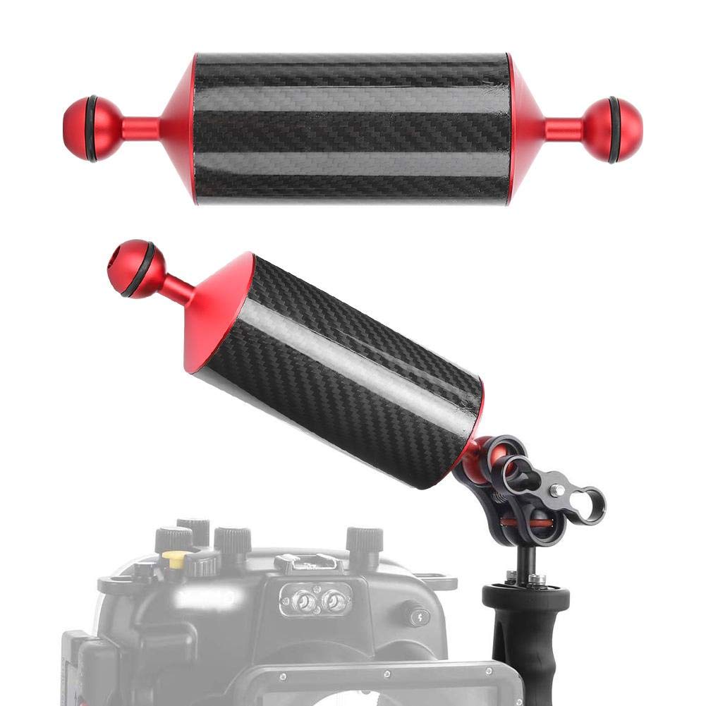 Carbon Fiber Diving Float Arm - 8 Inch Portable Underwater Floating Arm for Macro & Wide Angle Photography | Dual Ball Lightweight Design | Perfect for Scuba Diving, Snorkeling & Underwater Camera Buoyancy Control