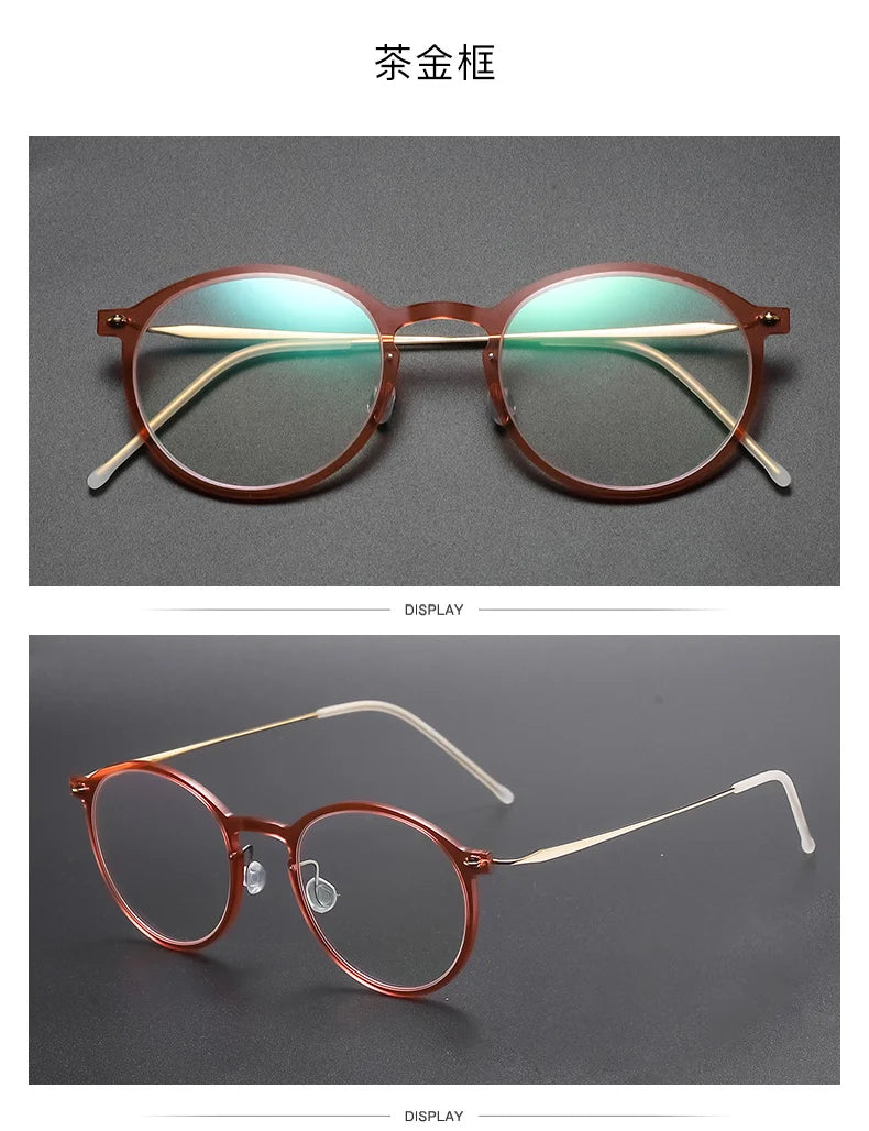 Unisex Full Rim Round Screwless Titanium Acetate Eyeglasses 6541 - Lightweight Durable Glasses for Work, Reading & Fashion | Aimee Eyewear