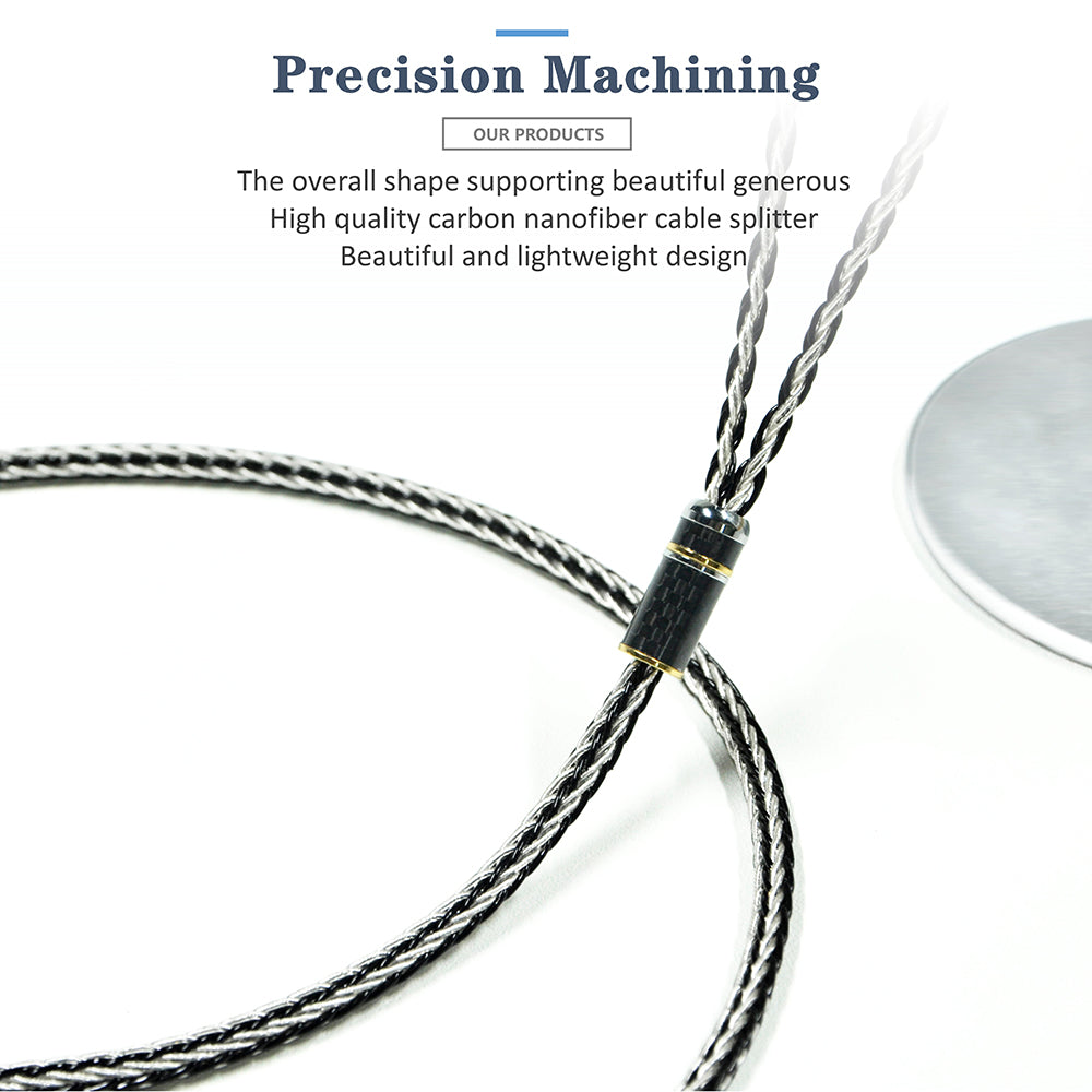 Premium GUCraftsman 16-Strand 7N Single Crystal Copper/Silver Mixed Audio Cable with MMCX Connector - High-Fidelity Upgrade for IEMs, Headphones & Audiophile Gear - Perfect for Studio Recording, Gaming & Music Listening