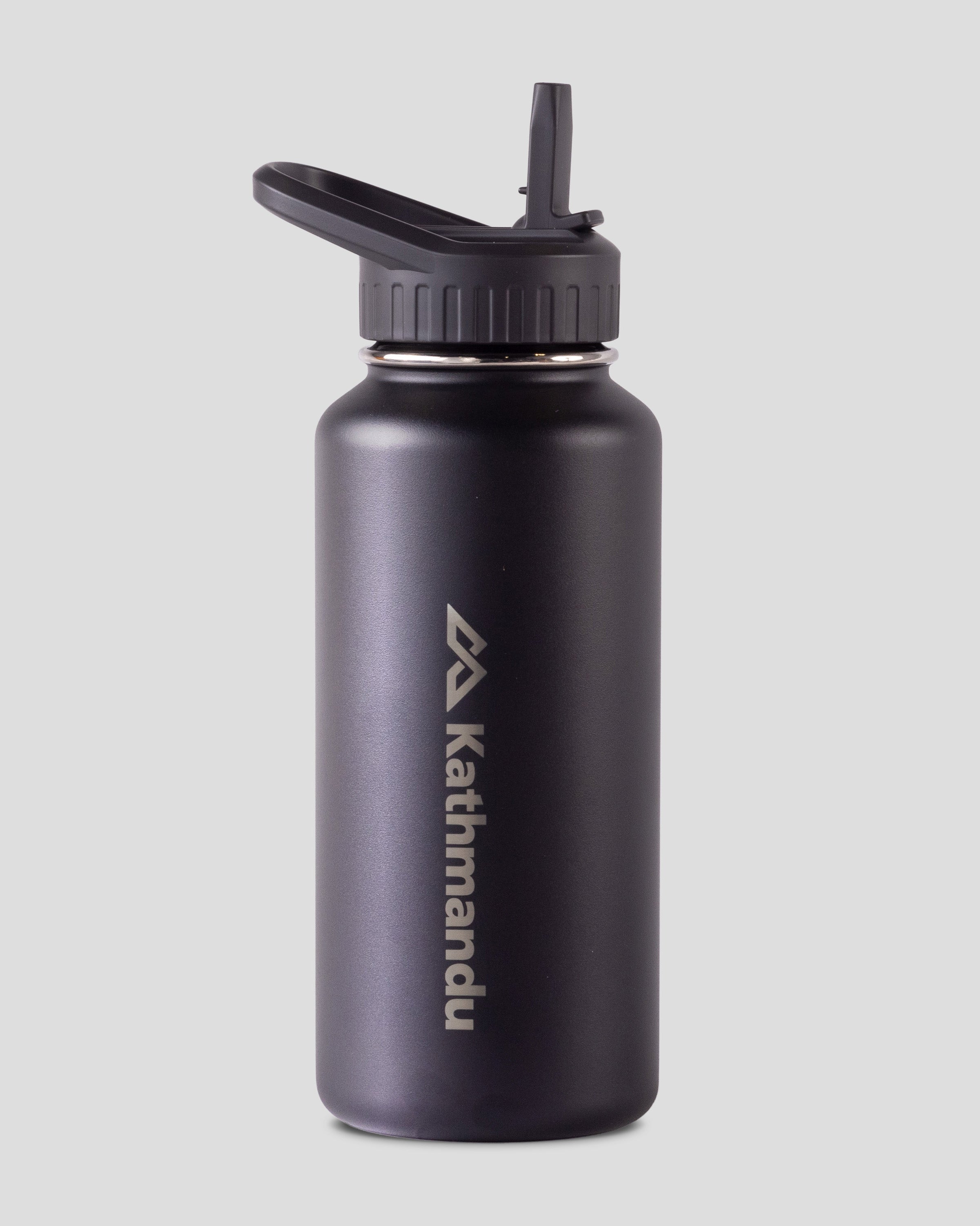 Insulated Stainless Steel Water Bottle with Straw Lid - 32oz (950ml) - Black Stingray Design - Perfect for Gym, Hiking & Outdoor Activities