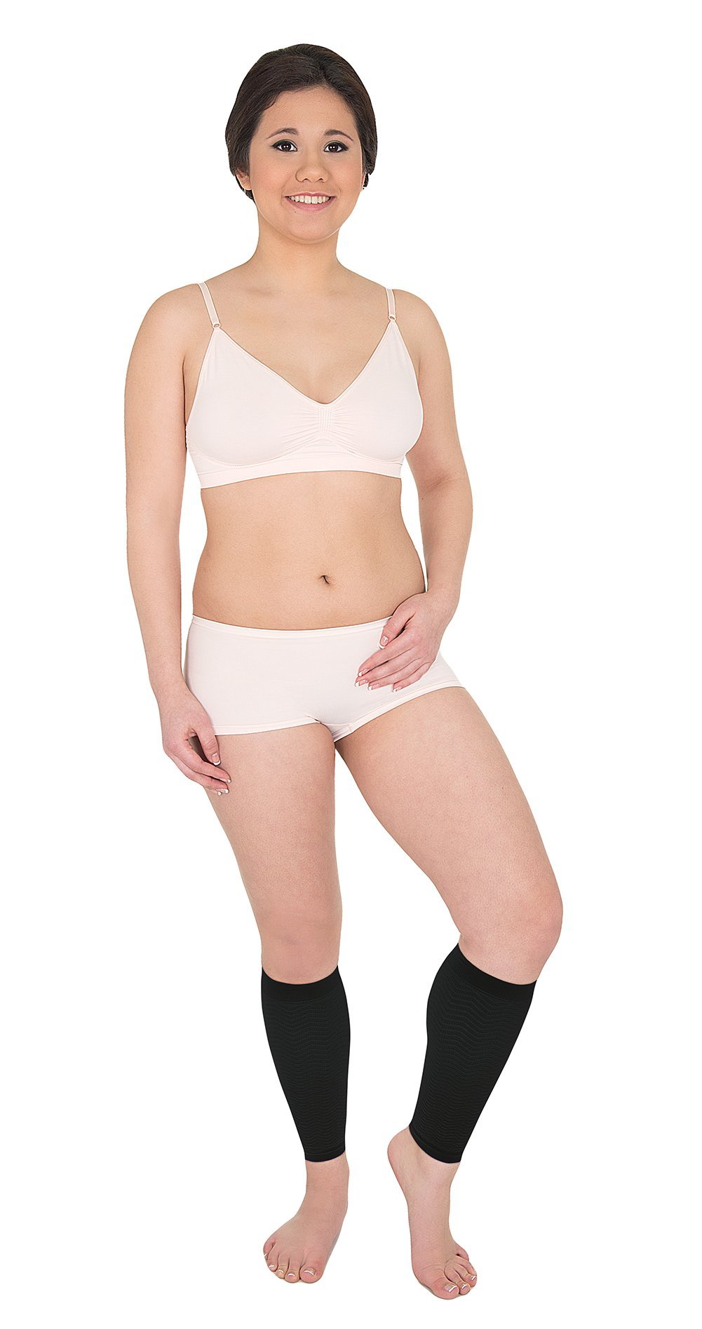 Solidea 0316A5-S-NE Micro Massage Leg Warmer for Women - Small, Black - Perfect for Circulation, Post-Workout Recovery & Winter Warmth