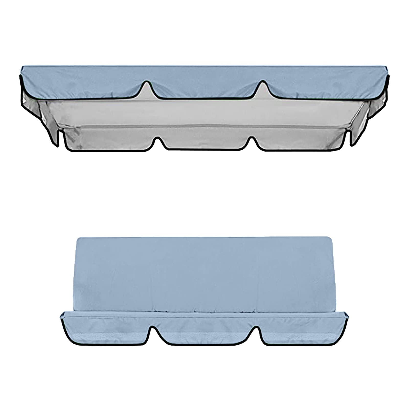 Outdoor Swing Canopy Replacement Cushions & Cover - Weather-Resistant Patio Swing Cover for Garden, Porch & Backyard - Sun Shade Canopy & Seat Cushions for Swing Set - Perfect for Relaxing Outdoors, Lounging in the Garden or Enjoying Summer Afternoons