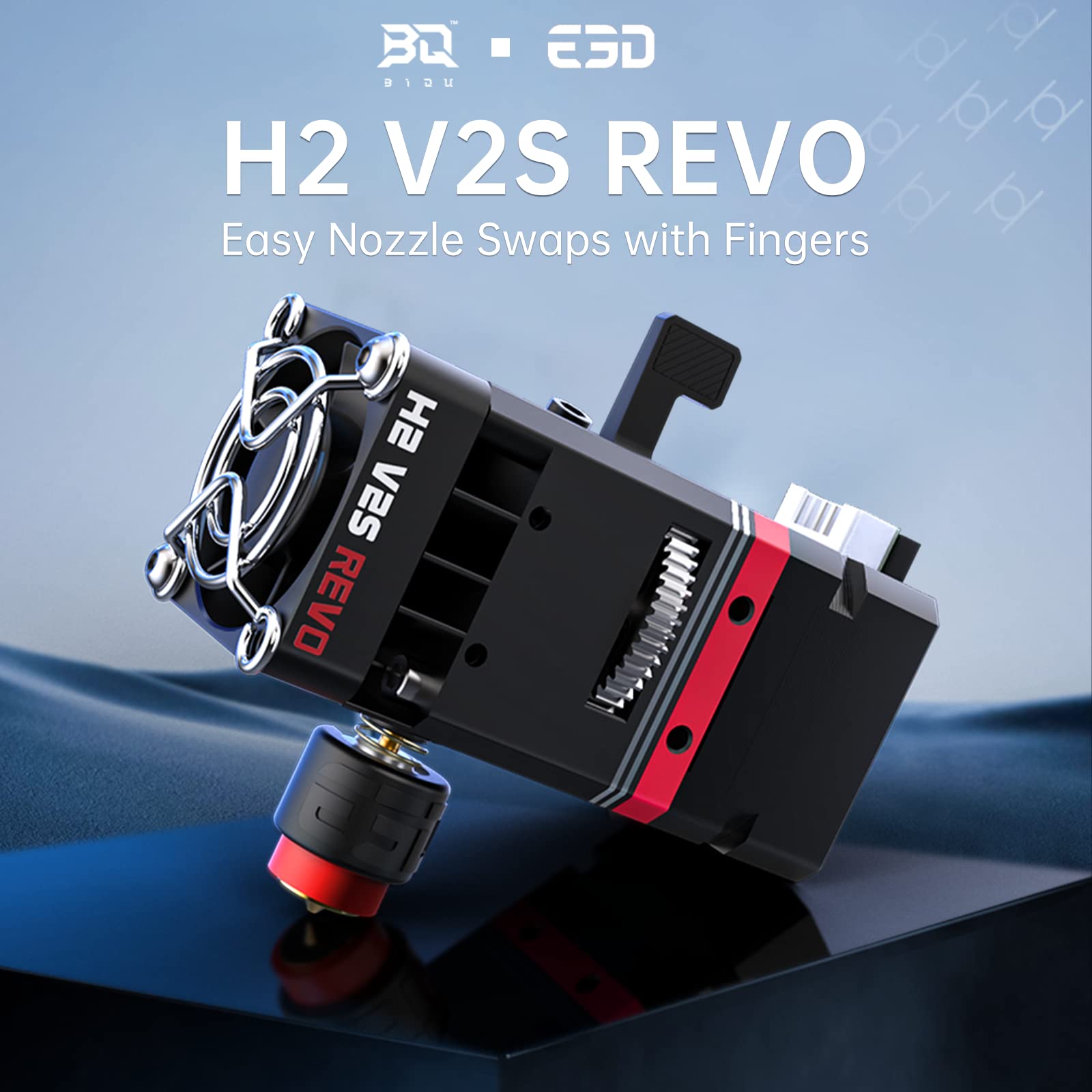 BIQU H2 V2S Revo Dual Gear Direct Drive Extruder Upgrade Kit - Metal Feeder with 4 Mounting Holes & Rapid Change Nozzle for Ender 3, Voron 2.4/V0, Vzbot 3D Printers | Perfect for High-Precision Printing & DIY 3D Projects