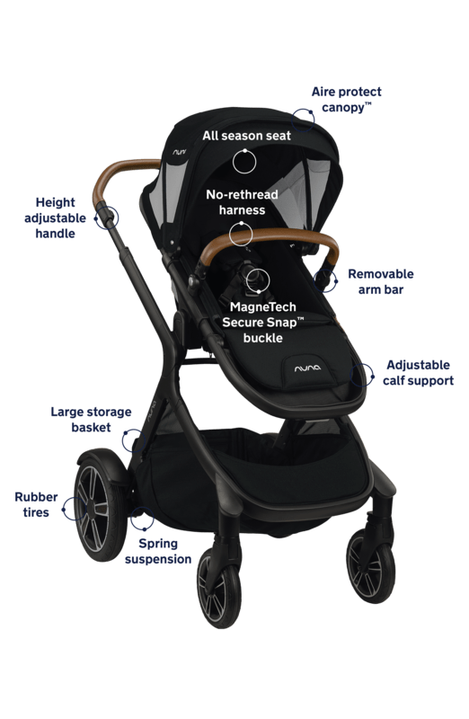 Nuna Demi Grow Complete Stroller with Air Protect Technology & Classic Canopy - Premium Baby Stroller for Newborns to Toddlers | Perfect for City Walks, Travel & Everyday Use