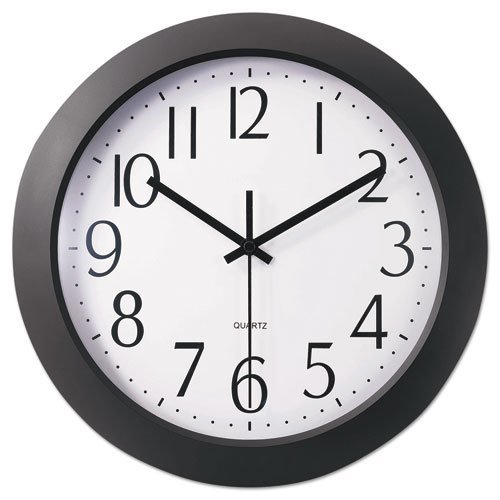 Universal Office Products Whisper Quiet Clock - 12 Inch Silent Non-Ticking Wall Clock with Large Numbers, Black (UNVTC6008BS) - Perfect for Offices, Classrooms, Bedrooms & Quiet Spaces