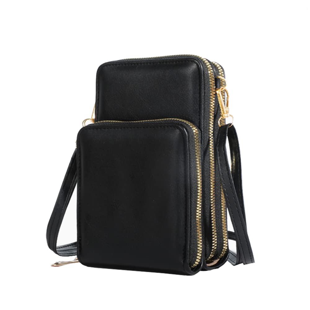 Stylish Leather Crossbody Phone Purse for Women - Multi-Pocket Wallet Bag with Credit Card Slots | Perfect for Travel, Shopping & Everyday Use