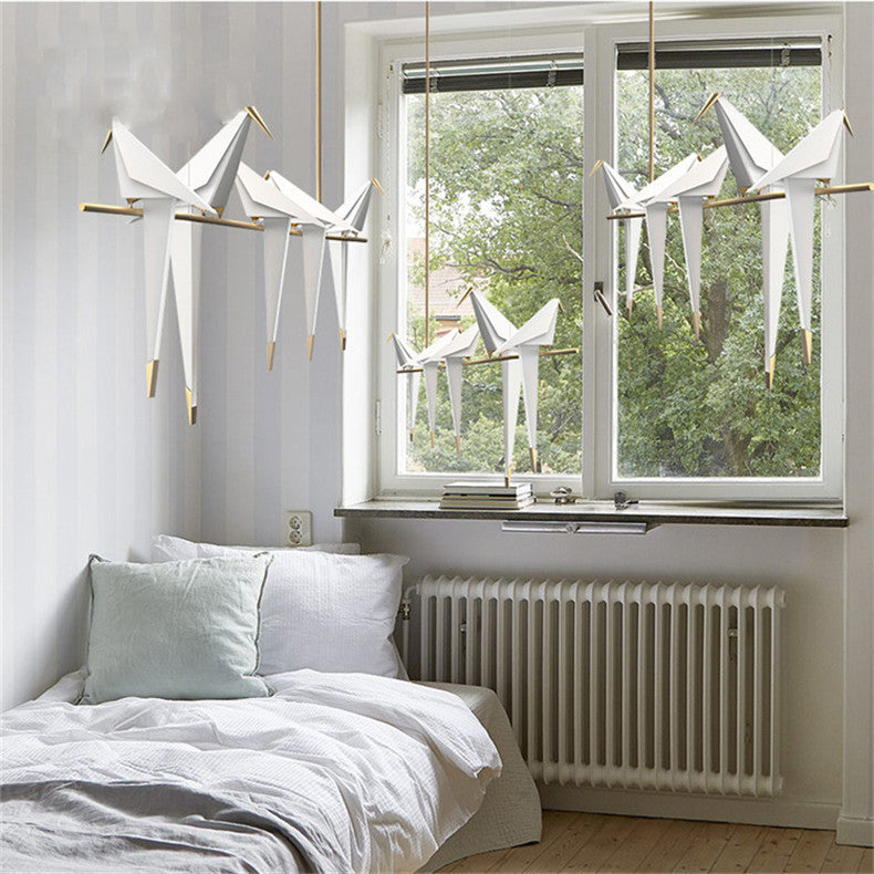 Dalton Bird Chandelier - Elegant Crystal Feathered Ceiling Light Fixture for Dining Room, Bedroom & Living Room Decor | Perfect for Home, Wedding & Restaurant Lighting