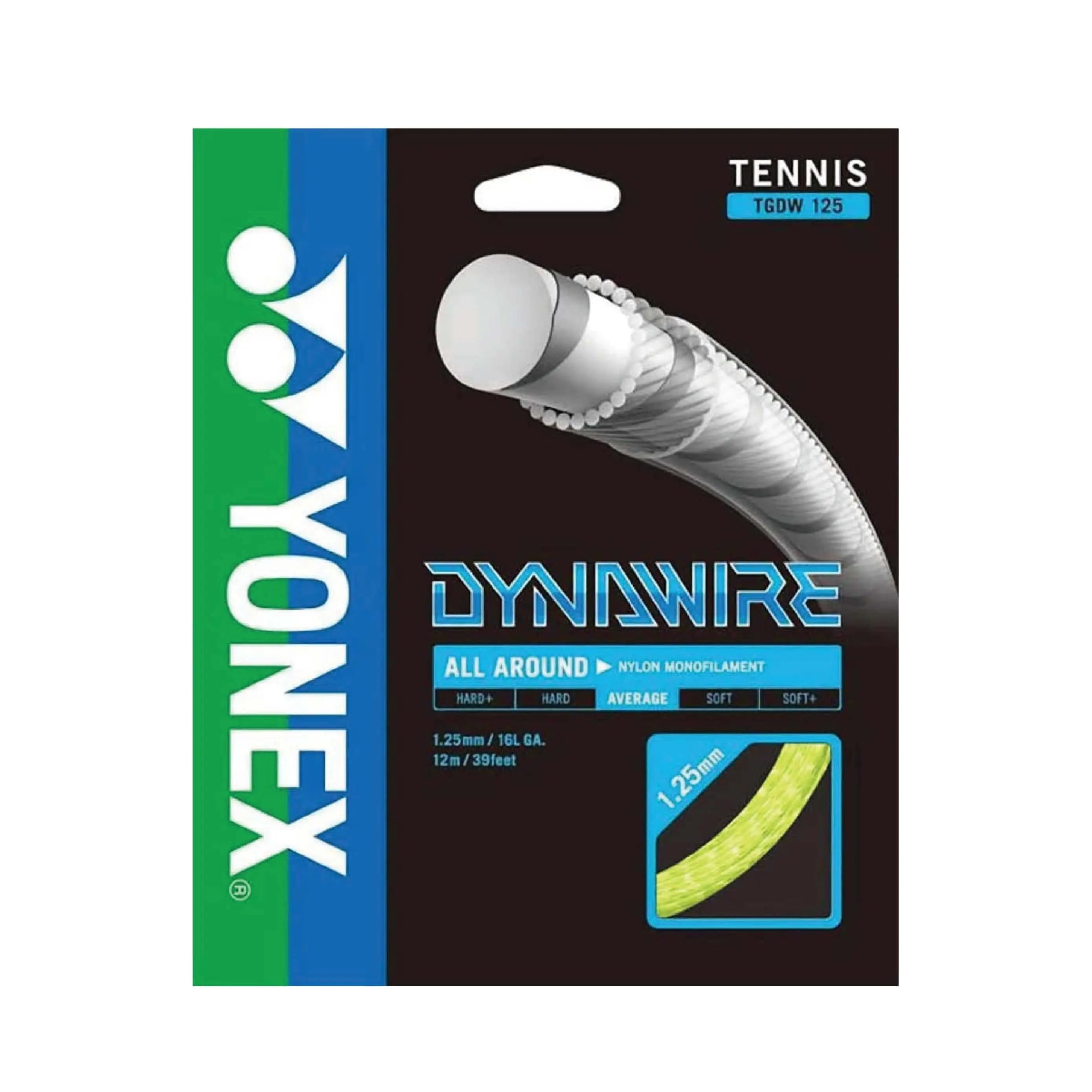Yonex Dynawire 125 / 16L Tennis String | High Performance Synthetic Gut String for Tennis Rackets | Perfect for Competitive Play & Practice Sessions