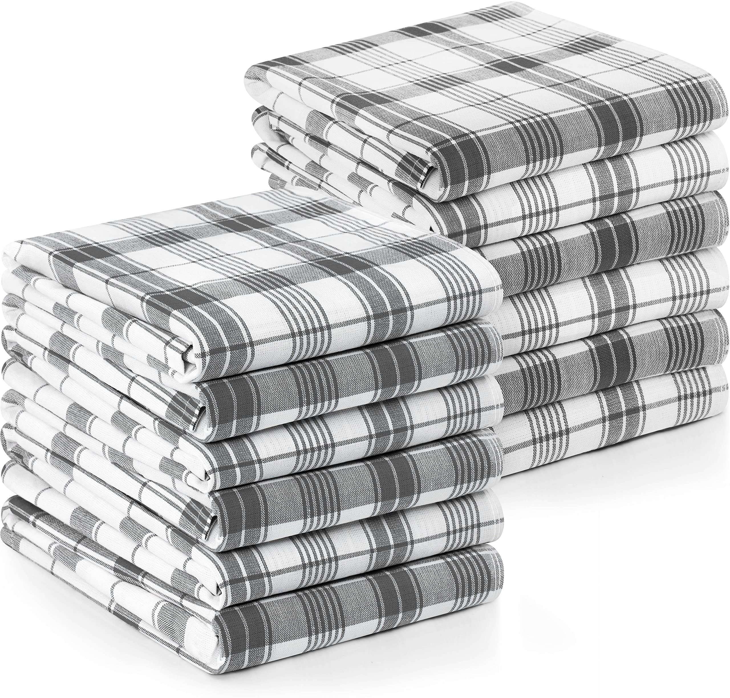 Utopia Kitchen Towels 12-Pack - 15x25 Inch 100% Ring Spun Cotton Dish Towels | Super Absorbent & Reusable Bar Mops, Tea Towels & Cleaning Cloths | Perfect for Dish Drying, Counter Wiping & Hand Towels