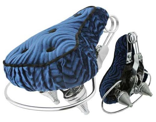 Premium Lowrider Beach Cruiser Velour Blue Bike Seat - Comfortable Bicycle Saddle for Beach Cruisers, Choppers, Fixies, Road & Mountain Bikes - Perfect for Long Rides & Urban Commuting