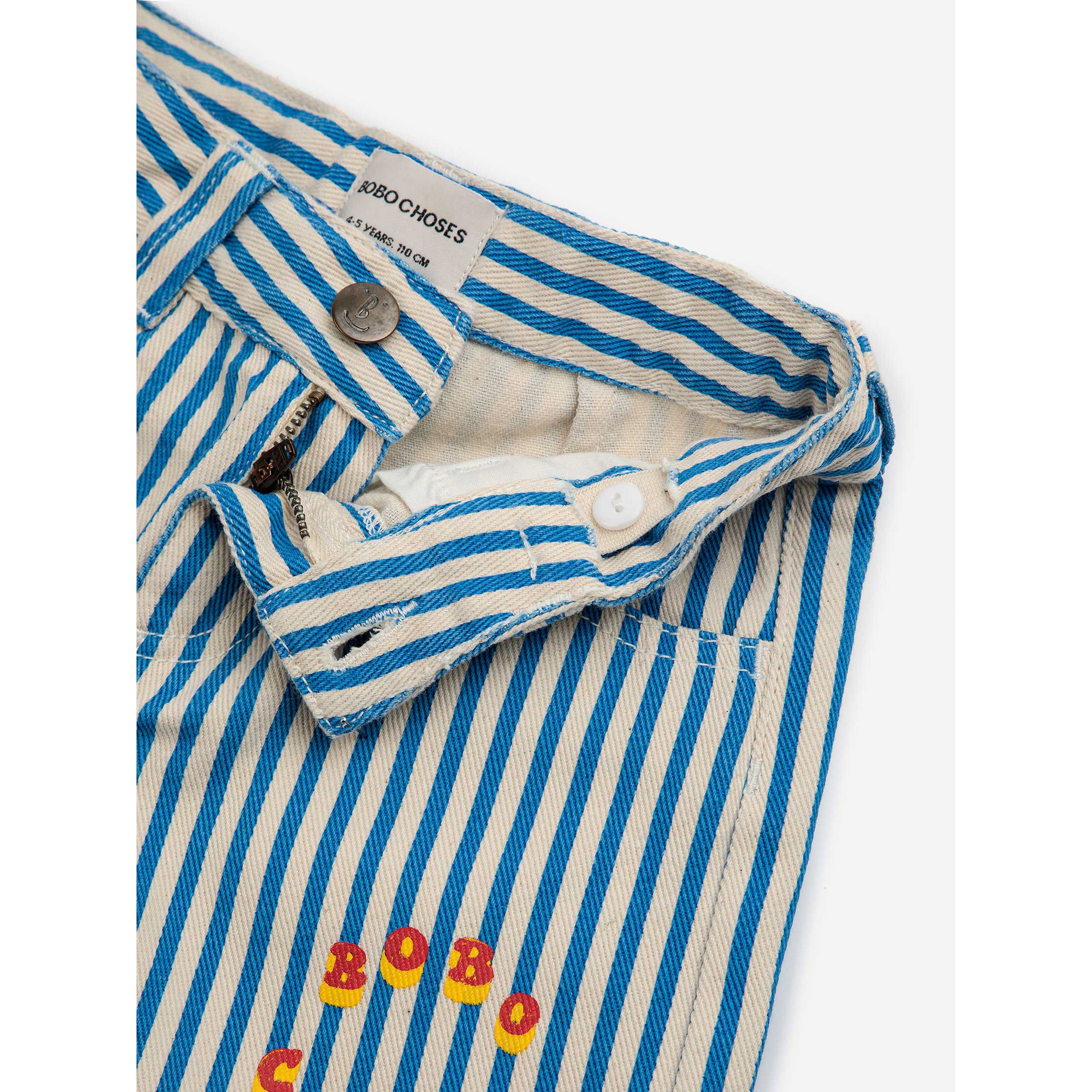 Bobo Choses Blue Striped Woven Shorts for Women - Comfortable Summer Casual Shorts for Beach, Travel and Everyday Wear