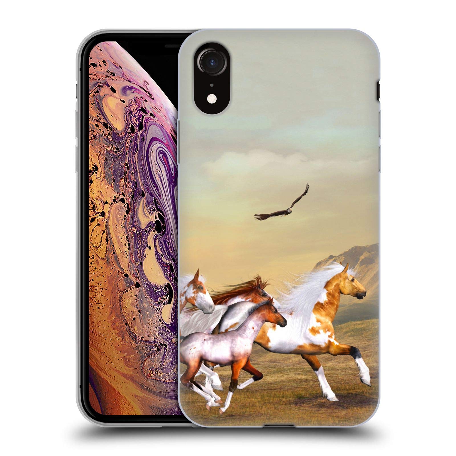 Officially Licensed Simone Gatterwe Wild Herd Horses Soft Gel Phone Case for Apple iPhone XR - Durable Protective Cover with Artistic Design, Perfect for Everyday Use, Travel & Gift Giving