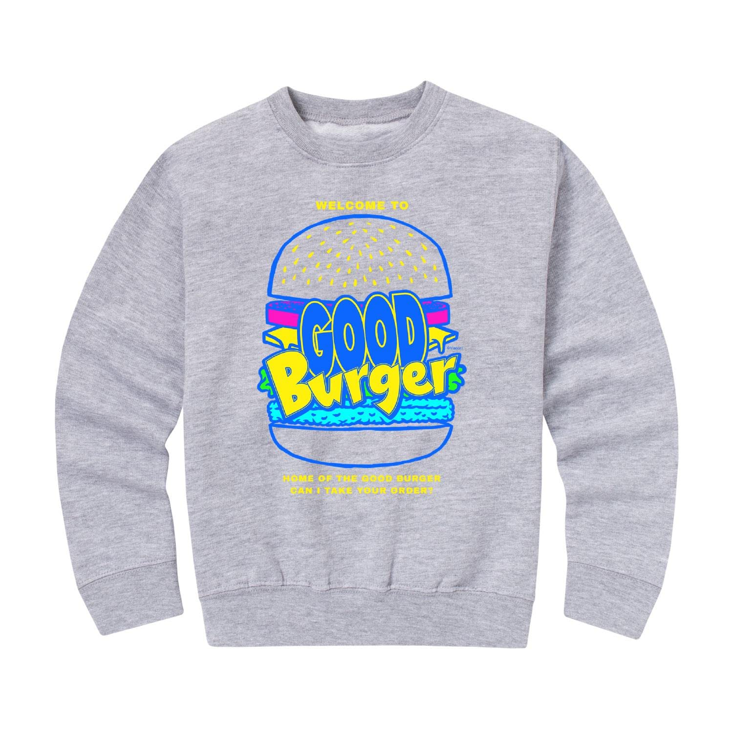 HYBRID APPAREL Good Burger Fleece Crewneck Sweatshirt for Toddlers & Kids - Soft & Cozy Pullover for School, Playdates & Family Outings