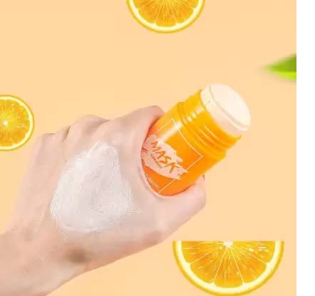 SIXPLUS Green Tea & Vitamin C Clay Face Mask Stick with Turmeric - 80g Detoxifying Facial Treatment for Glowing Skin - Perfect for Acne-Prone Skin & Evening Skincare Routine