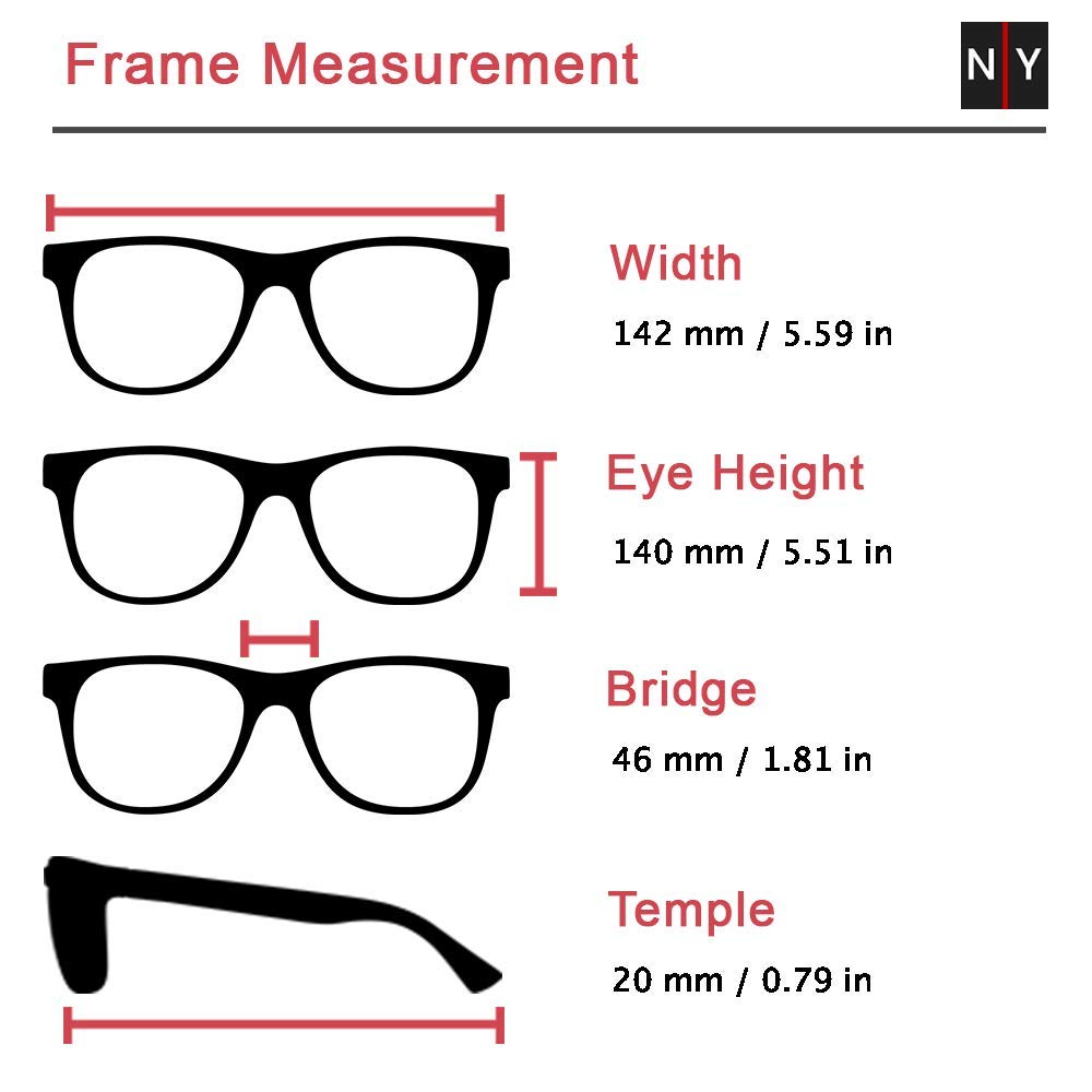 Premium Reading Glasses +1.25 to +3 Magnification - Round Optical Frames in Black & Green - Stylish & Comfortable for Reading, Computer Work & Close-Up Tasks - NY Fifth Avenue Inspired Design