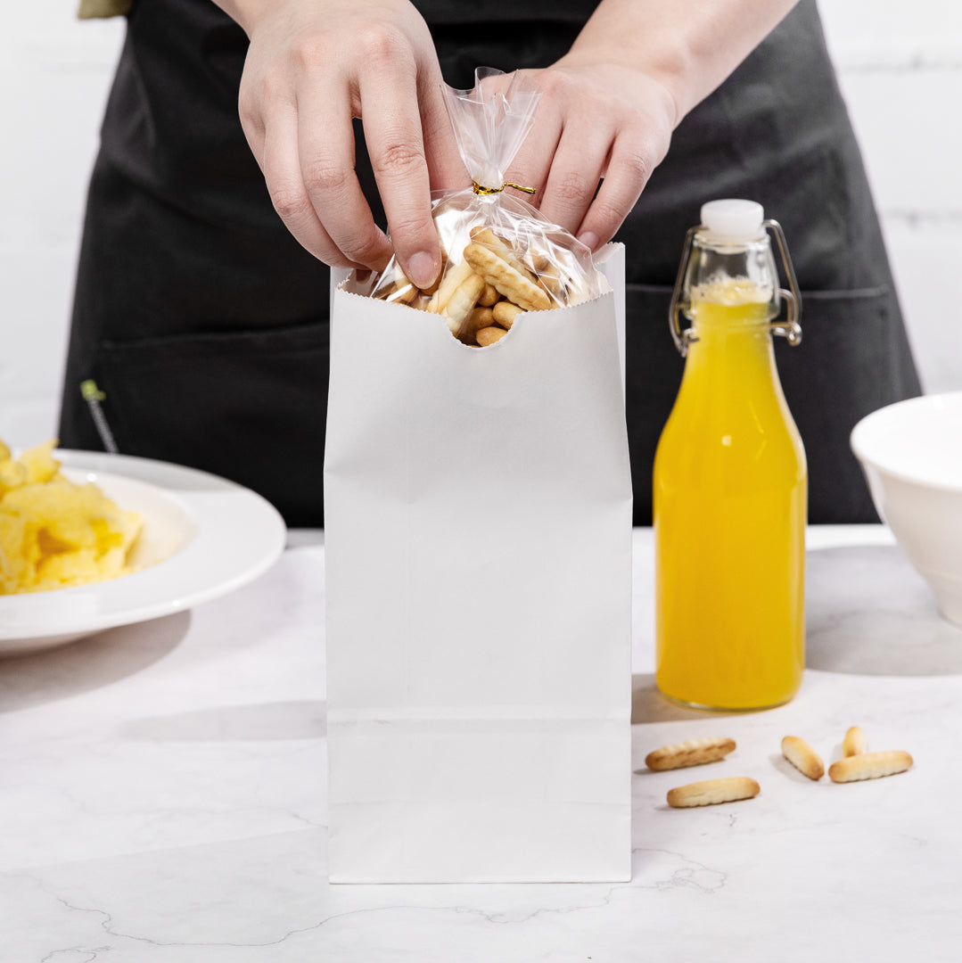 Premium White Paper Bags 2 lb Capacity - 4.25