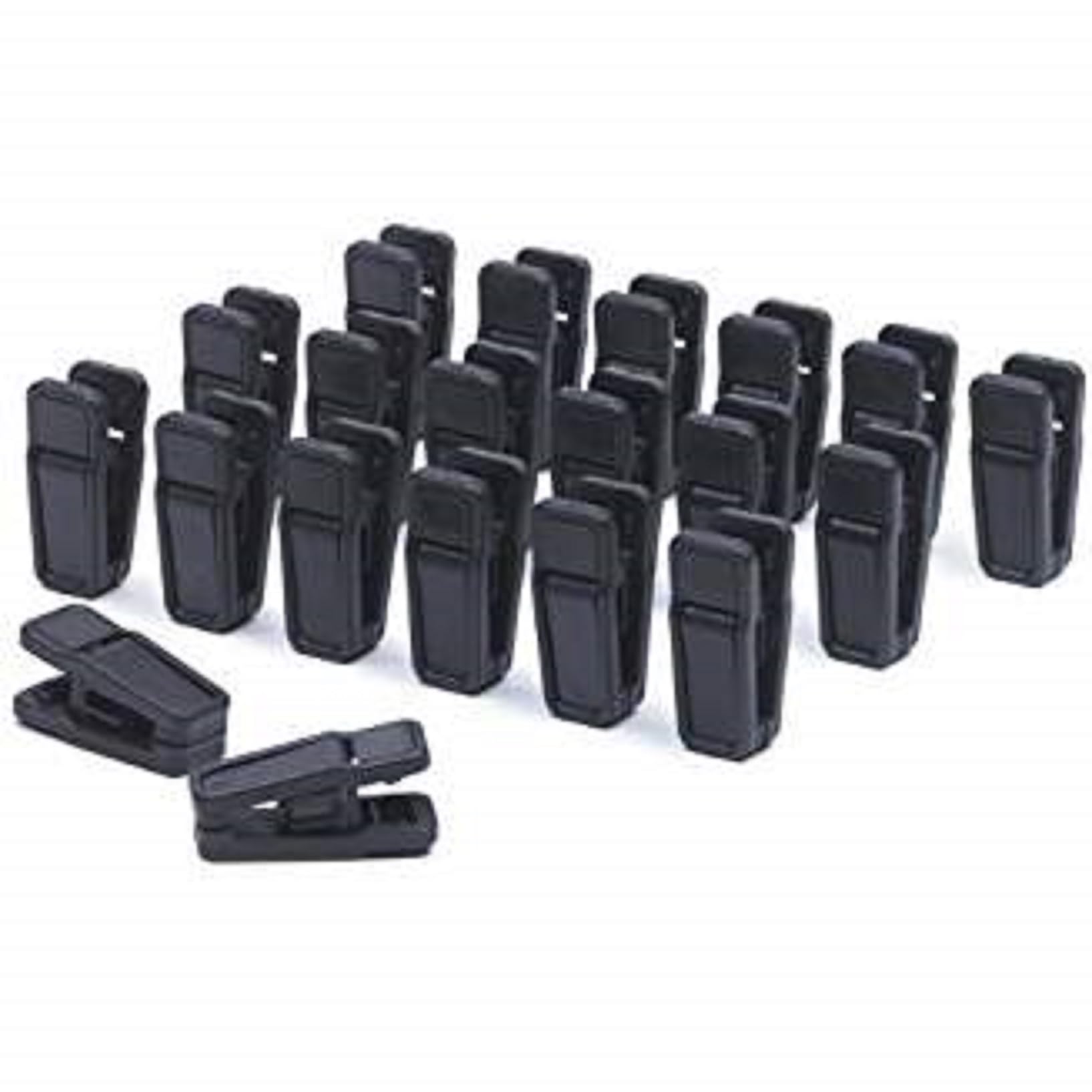 30 Pack Black Plastic Clothes Pins for Hanging Pants, Shirts & Laundry - Heavy Duty Clothesline Clips for Indoor & Outdoor Drying