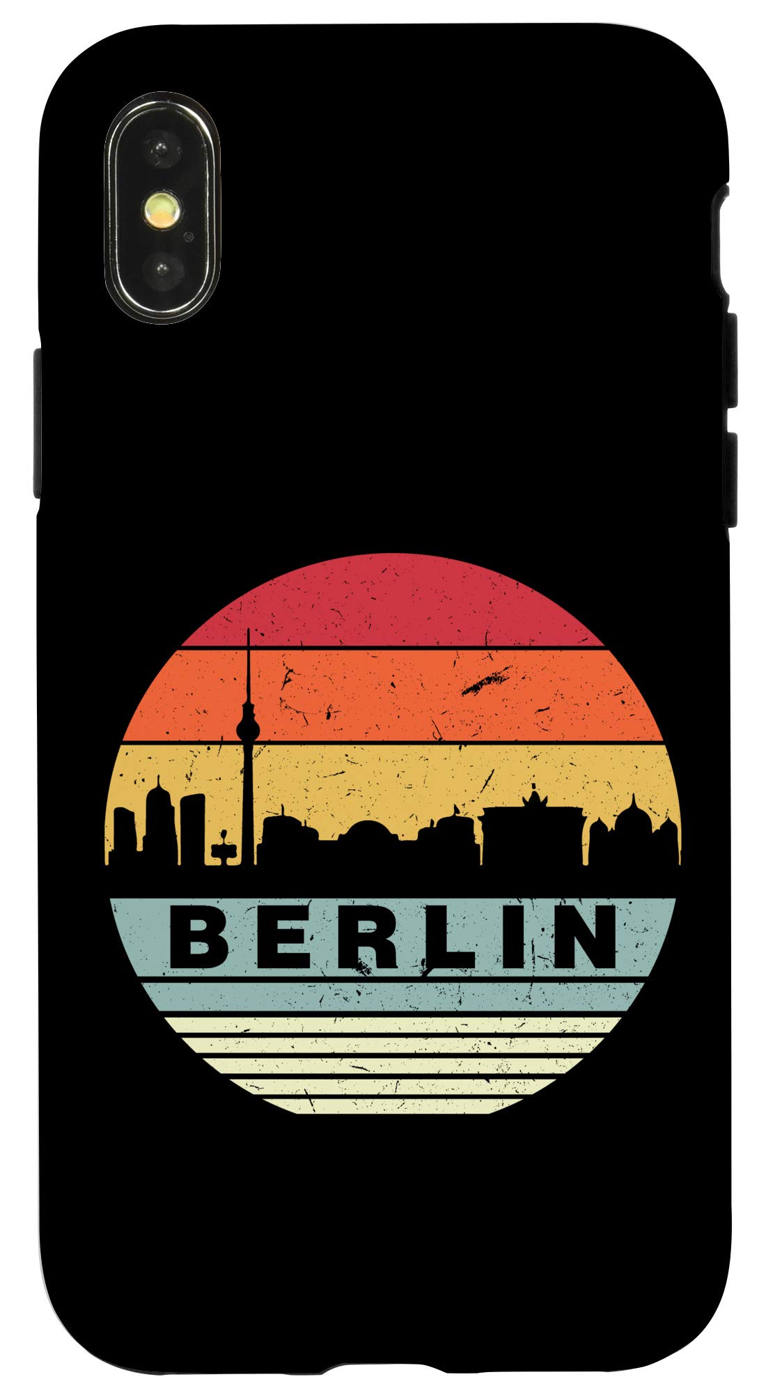 Vintage Berlin Skyline Silhouette iPhone X/XS Case - Stylish Protective Cover for iPhone X & XS - Perfect for Travel, Photography & Urban Lifestyle