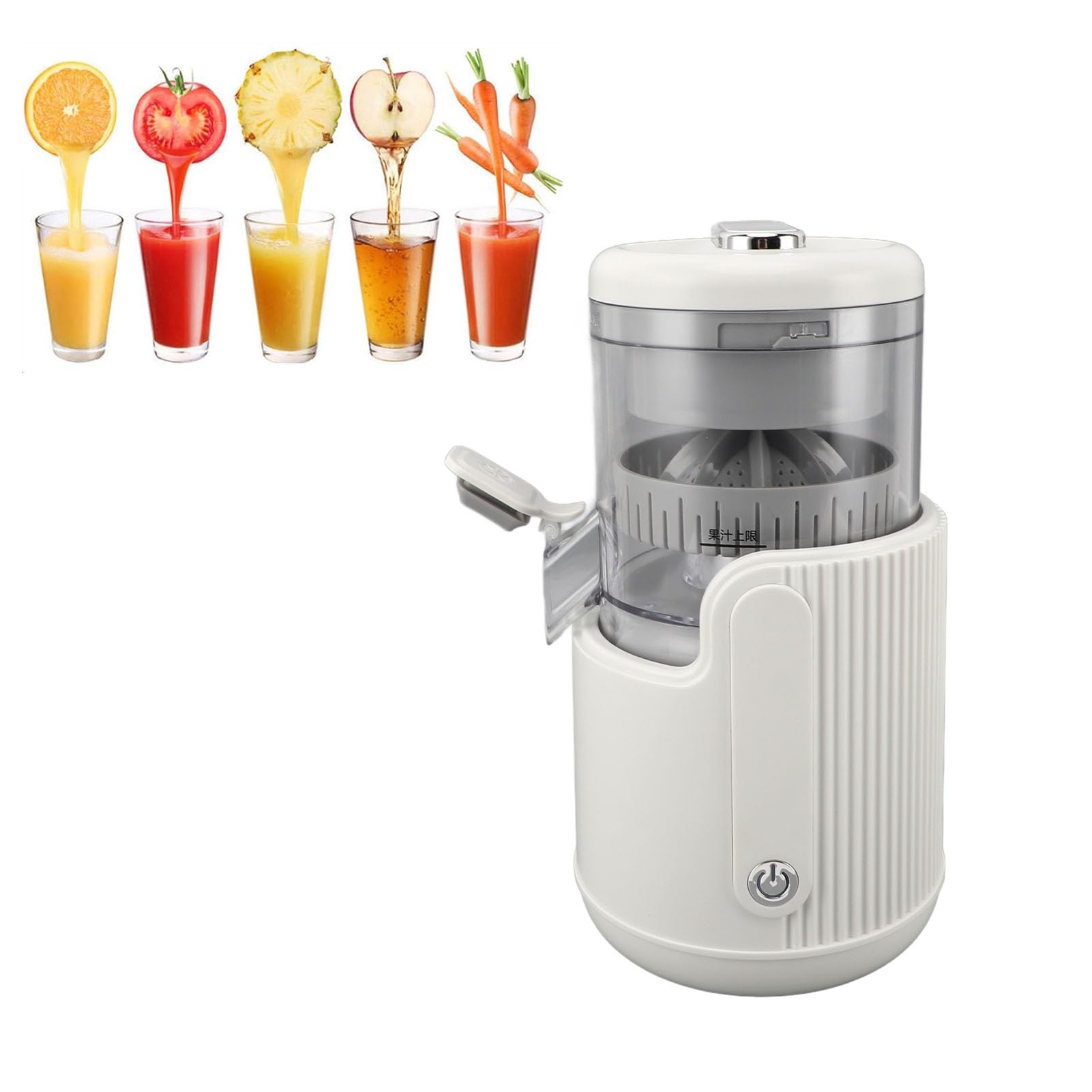 Electric Citrus Juicer - Rechargeable USB Juicer Machine with Cleaning Brush for Oranges, Limes, Lemons & Grapefruits | Easy to Clean Portable Fruit Squeezer for Kitchen, Camping & Travel