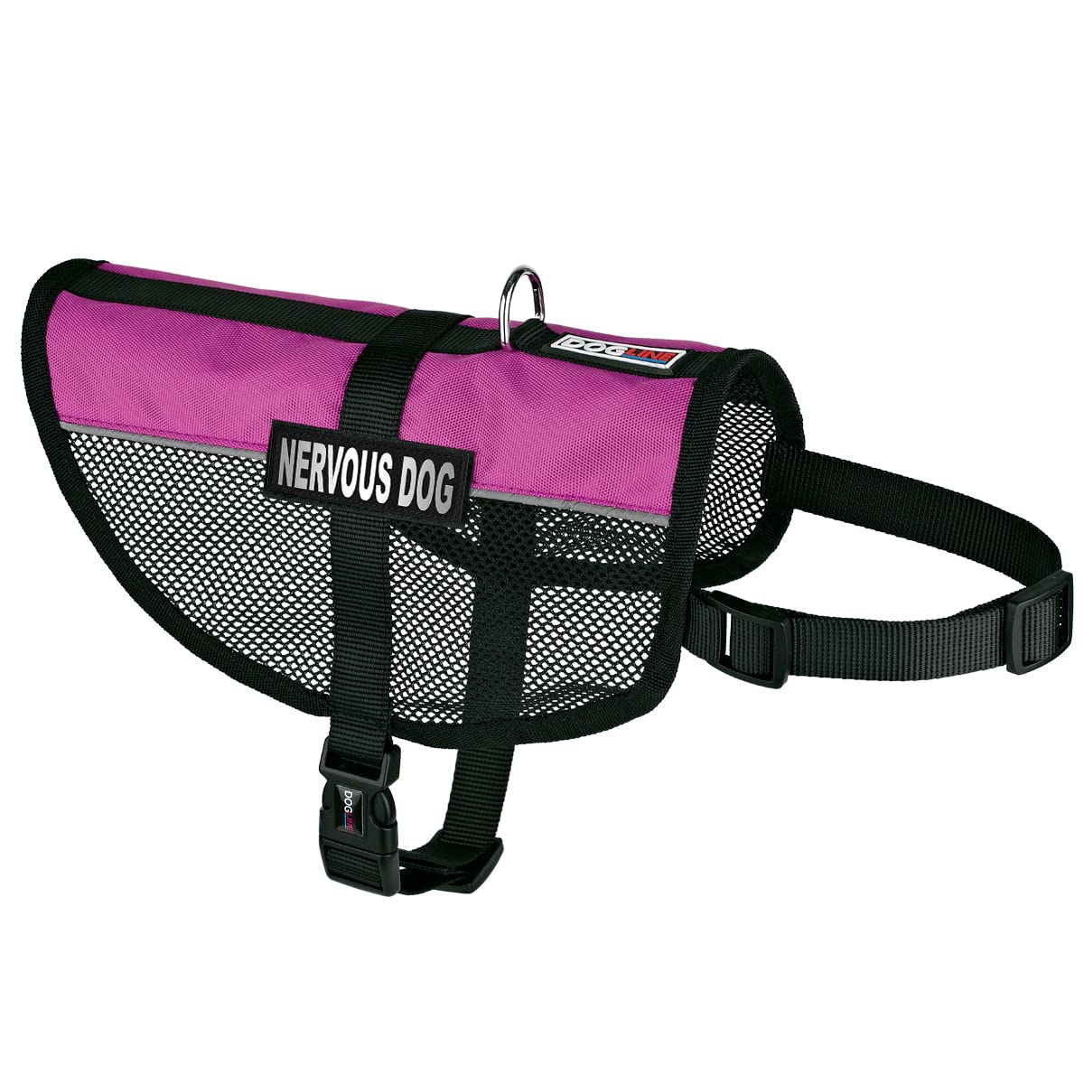 Dogline MaxAire Cooling Vest for Anxious Dogs - Adjustable Harness with Removable Patch & Reflective Strips - Fits Puppies to Large Dogs (13-16 Inch Girth) - Pink - Perfect for Summer Walks, Training & Stress Relief