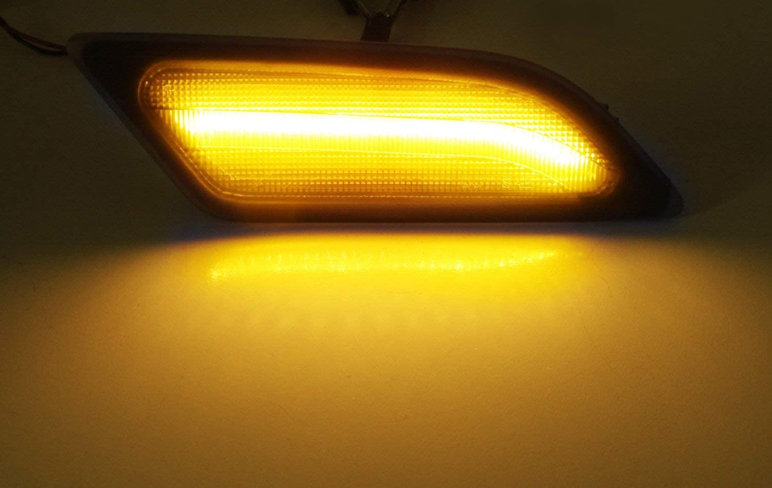 Amber LED Smoke Lens Front Side Marker Light Kit for 2012-2014 Mercedes C-Class W204 LCI C250 C300 C350 Sedan/Coupe - SMD LED Replacement for OEM Sidemarker Lamps - Perfect for Night Driving & Custom Car Styling