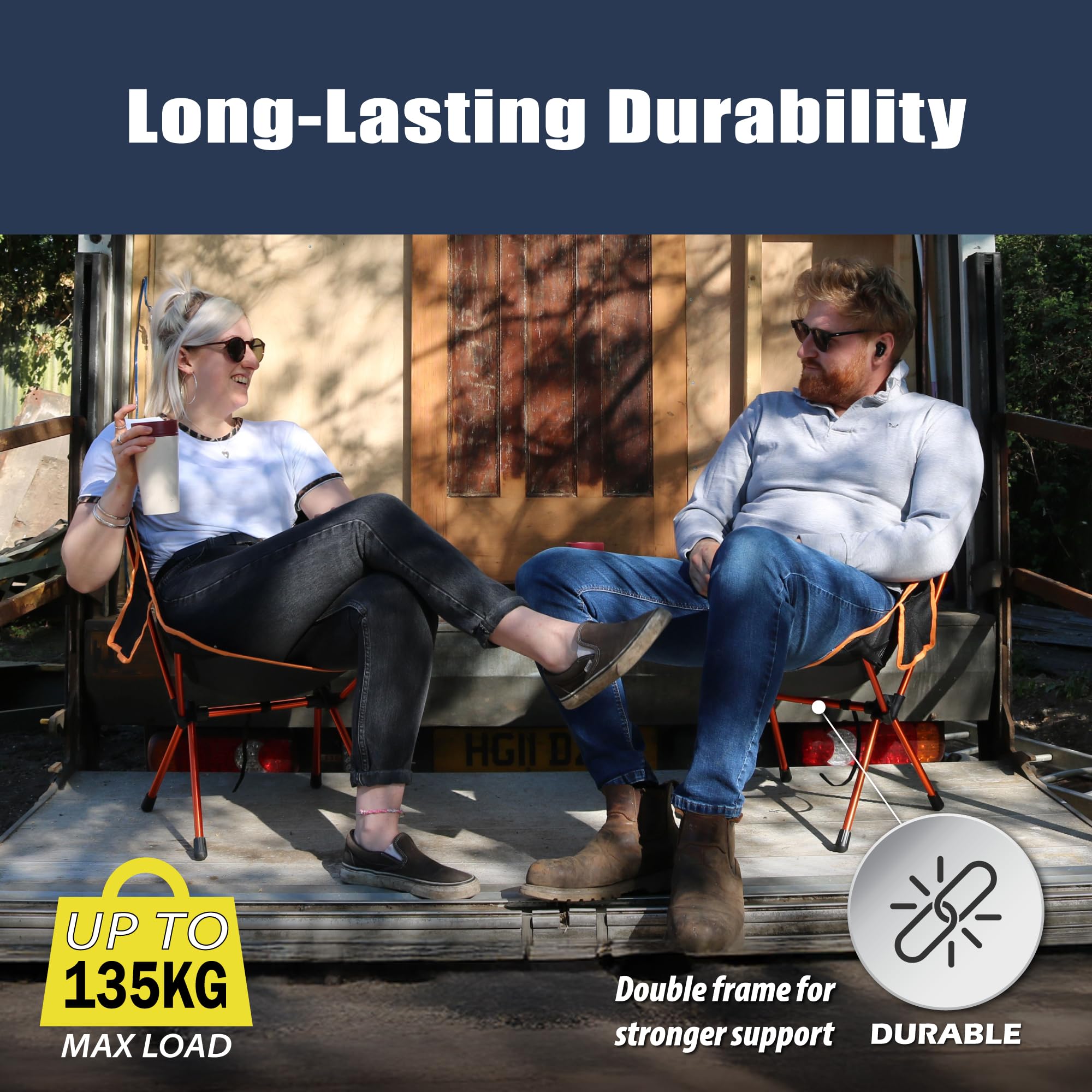 TREKOLOGY YIZI GO Portable Camping Chairs 2 Pack - Compact Ultralight Folding Backpacking Chairs with Carry Bag, Lightweight Collapsible Outdoor Chairs for Camping, Hiking, Beach, Picnic, Backyard & Travel