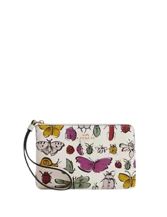Coach Corner Zip Wristlet with Creature Print - Stylish Crossbody Wallet for Women | Perfect for Everyday Use, Travel & Shopping