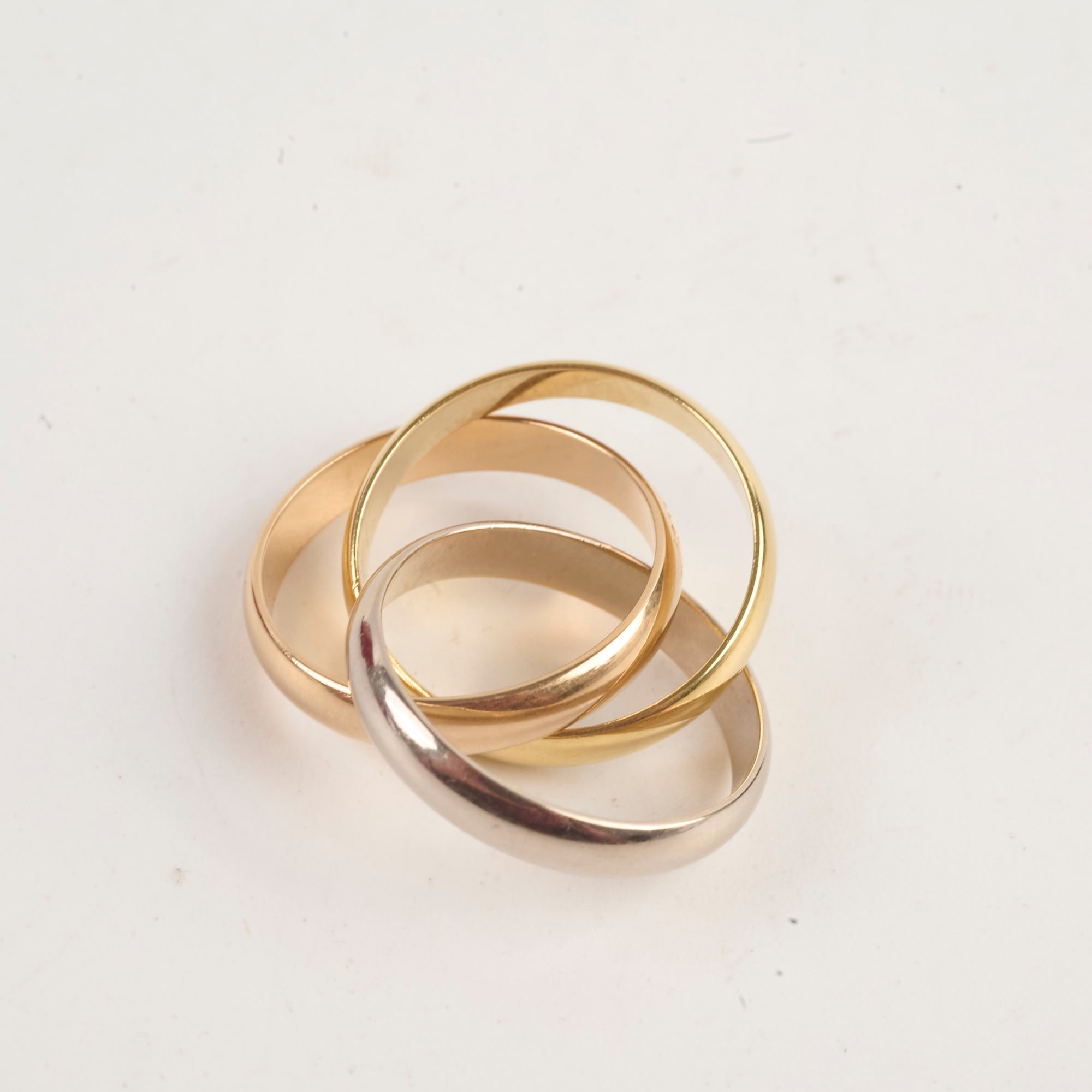 Cartier Trinity Ring 18K Gold Tri-Color Band Size 52 - Luxury Wedding, Anniversary & Gift Jewelry for Women