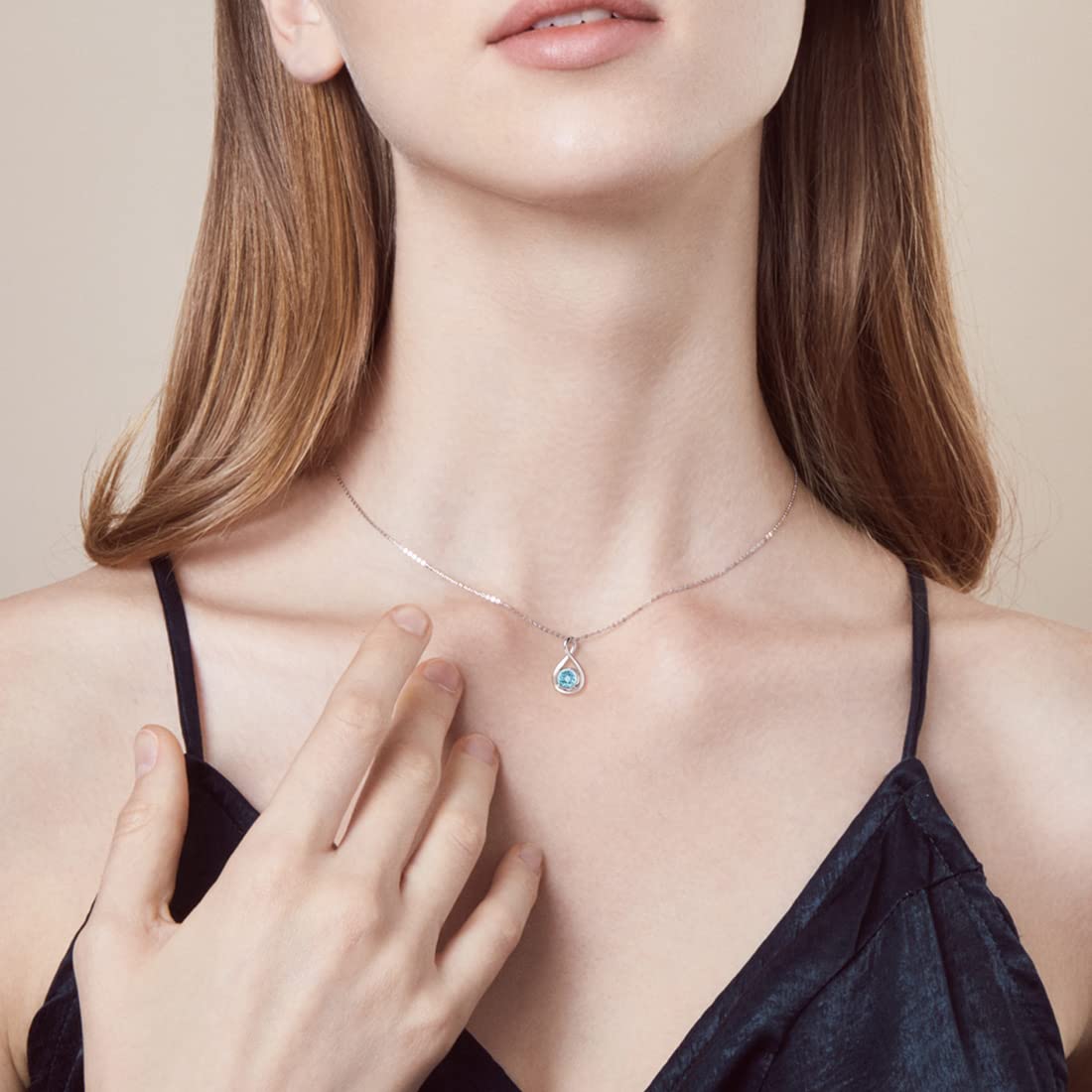 14K Solid White Gold Birthstone Pendant with Sterling Silver Chain - Infinity Gemstone Necklace for Women | Fine Jewelry Gift for Anniversary, Birthday, Christmas | Perfect for Weddings, Date Nights & Special Occasions
