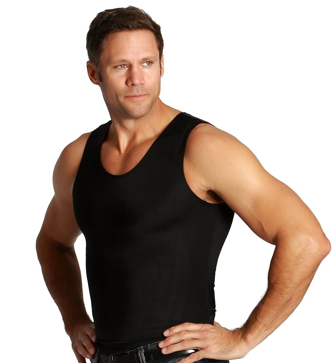 Insta Slim ISPRO Slimming Muscle Tank Top - Men's Compression Shapewear Shirt for Workout & Gym | Made in USA | Breathable & Comfortable for Daily Wear & Fitness Training