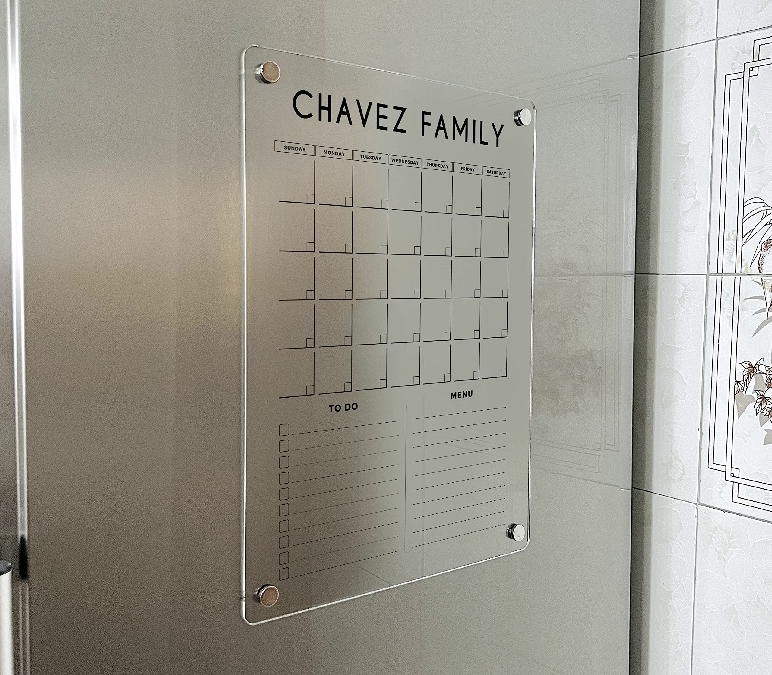 Magnetic Refrigerator Planner 2025 - Personalized Monthly & Weekly Fridge Calendar for Kitchen Organization | Perfect for Meal Planning, Family Schedules & Home Management