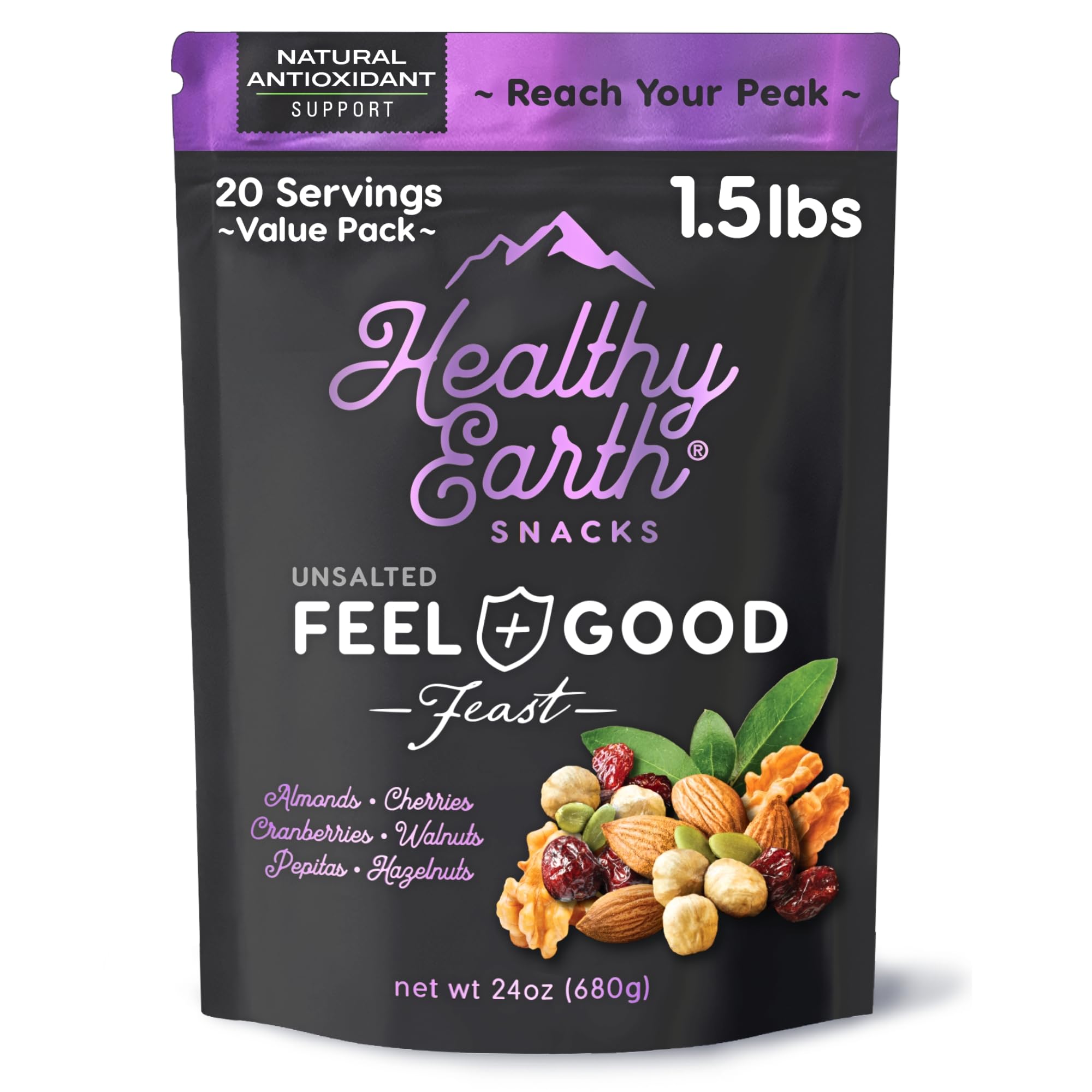 Premium Unsalted Mixed Nuts & Trail Mix - Peanut Free, Sugar Free, Gluten Free Snacks | High Protein, High Fiber, No Preservatives | Natural Antioxidant Rich Snack for Hiking, Office & Healthy Lifestyle