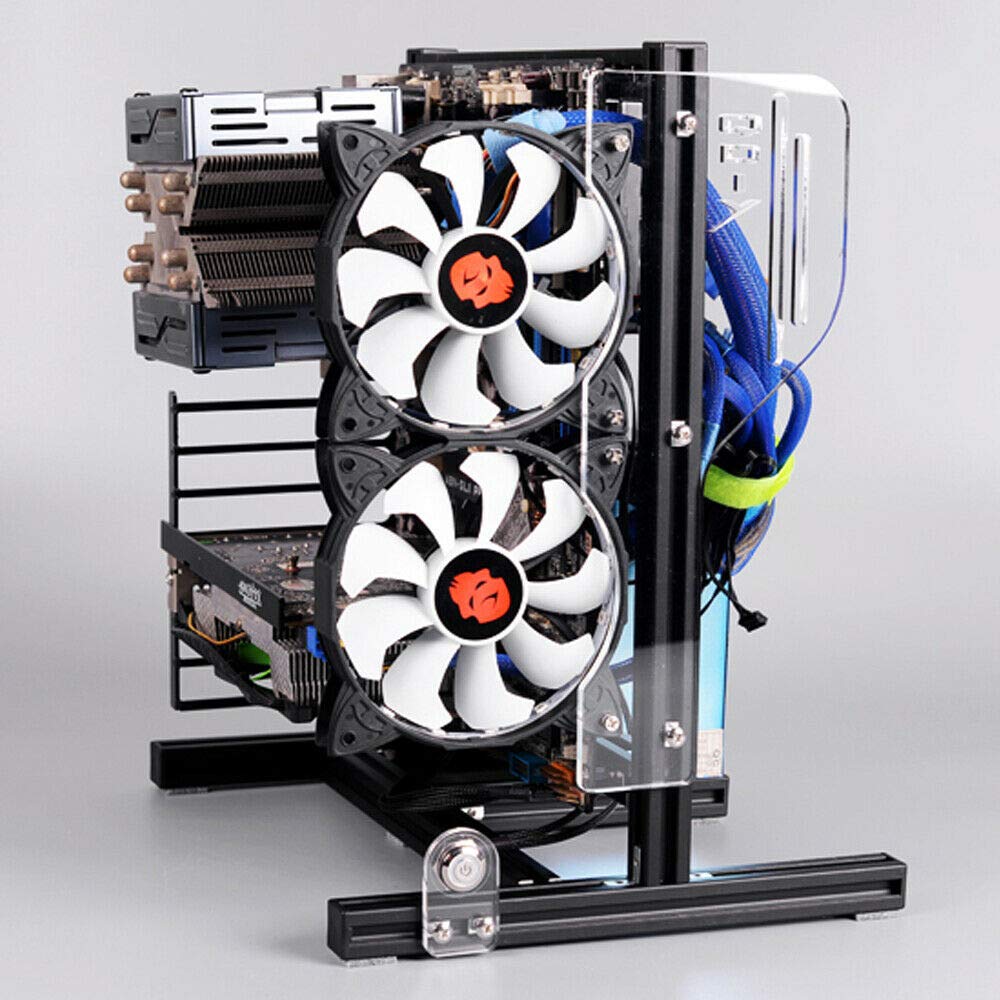 DIY Open Frame PC Test Bench - ITX (17x17cm) ATX MATX Motherboard Stand for Air & Water Cooling | Vertical Chassis for Overclocking & Heat Dissipation | Perfect for Computer Builds, Gaming Rigs & Hardware Testing