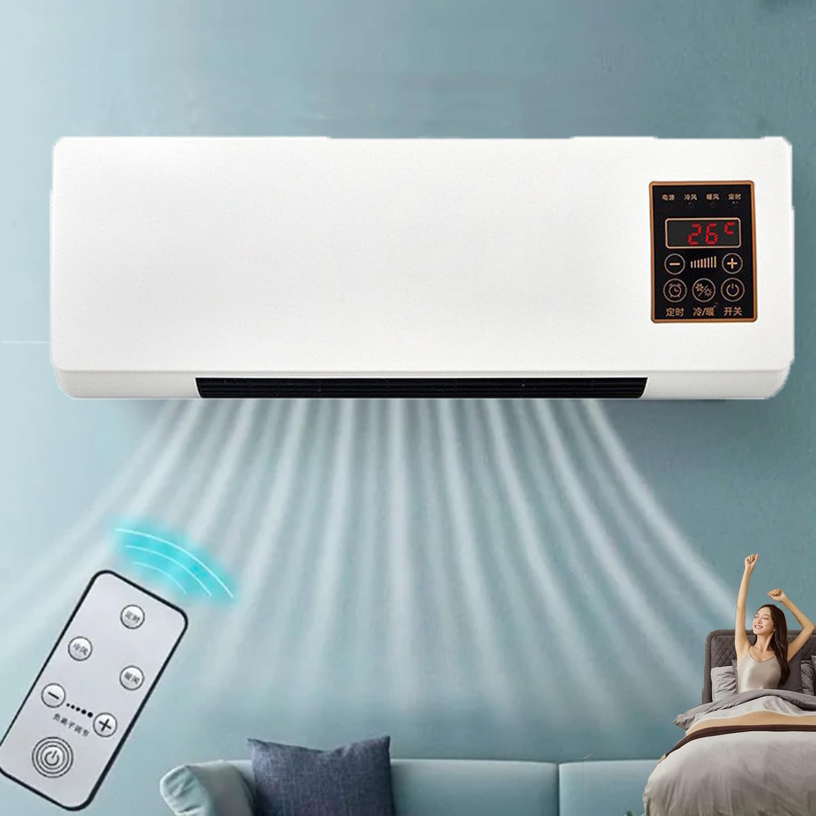 Split Max Portable Air Conditioner - 8000 BTU Cooling with Remote Control, Energy Efficient White AC Unit for Rooms Up to 350 Sq Ft - Perfect for Bedroom, Office & Small Apartments
