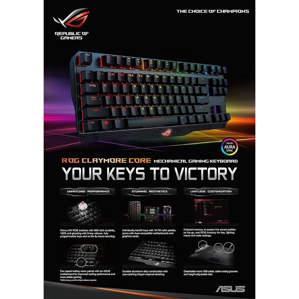 ASUS NVIDIA VGA Mechanical Gaming Keyboard with USB 2.0 - Perfect for PC Gaming, Esports & Office Work