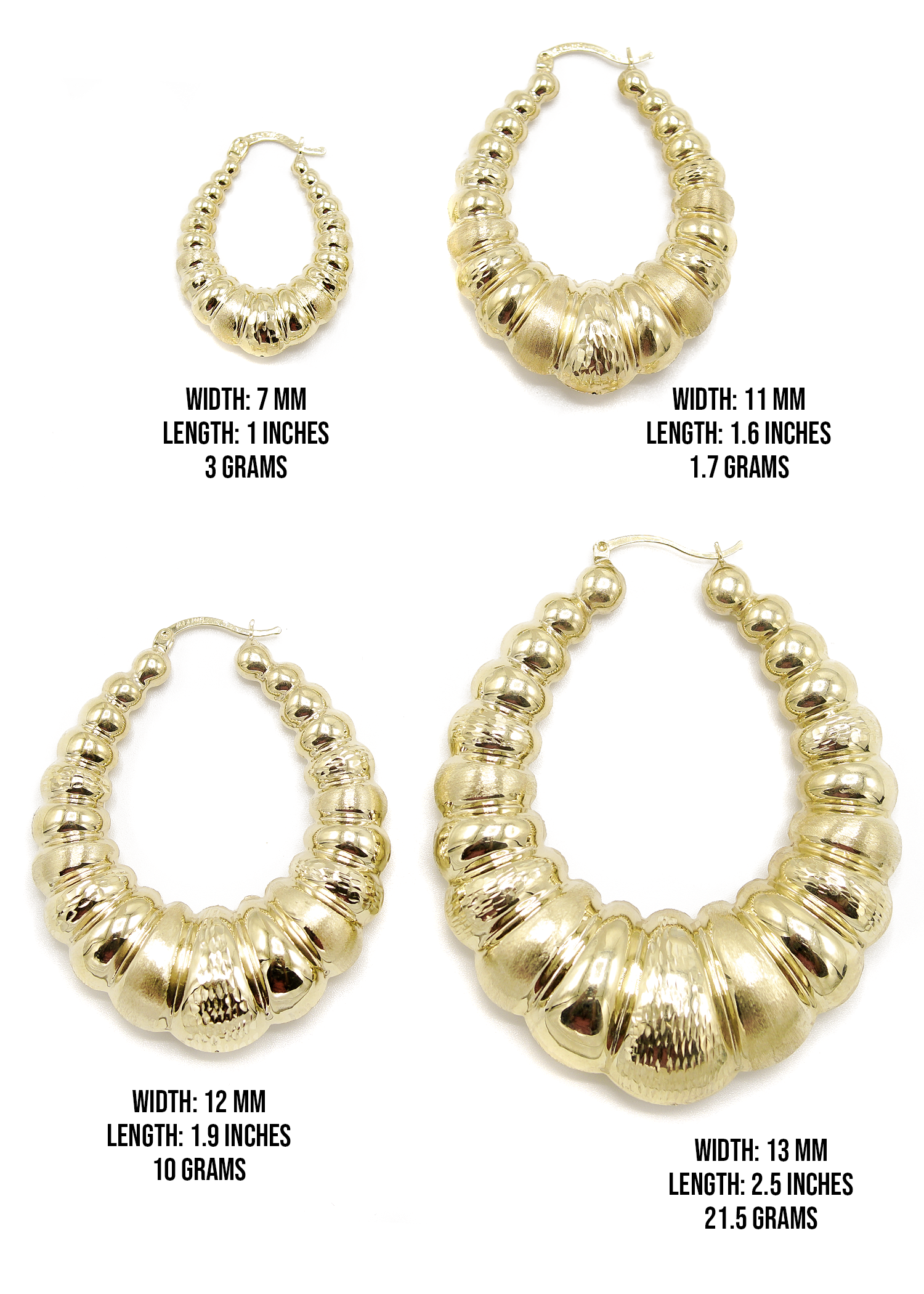 10K Gold Hoop Earrings for Women - Adjustable Size (14K, 18K Options) | Elegant Everyday Jewelry for Work, Date Night & Special Occasions