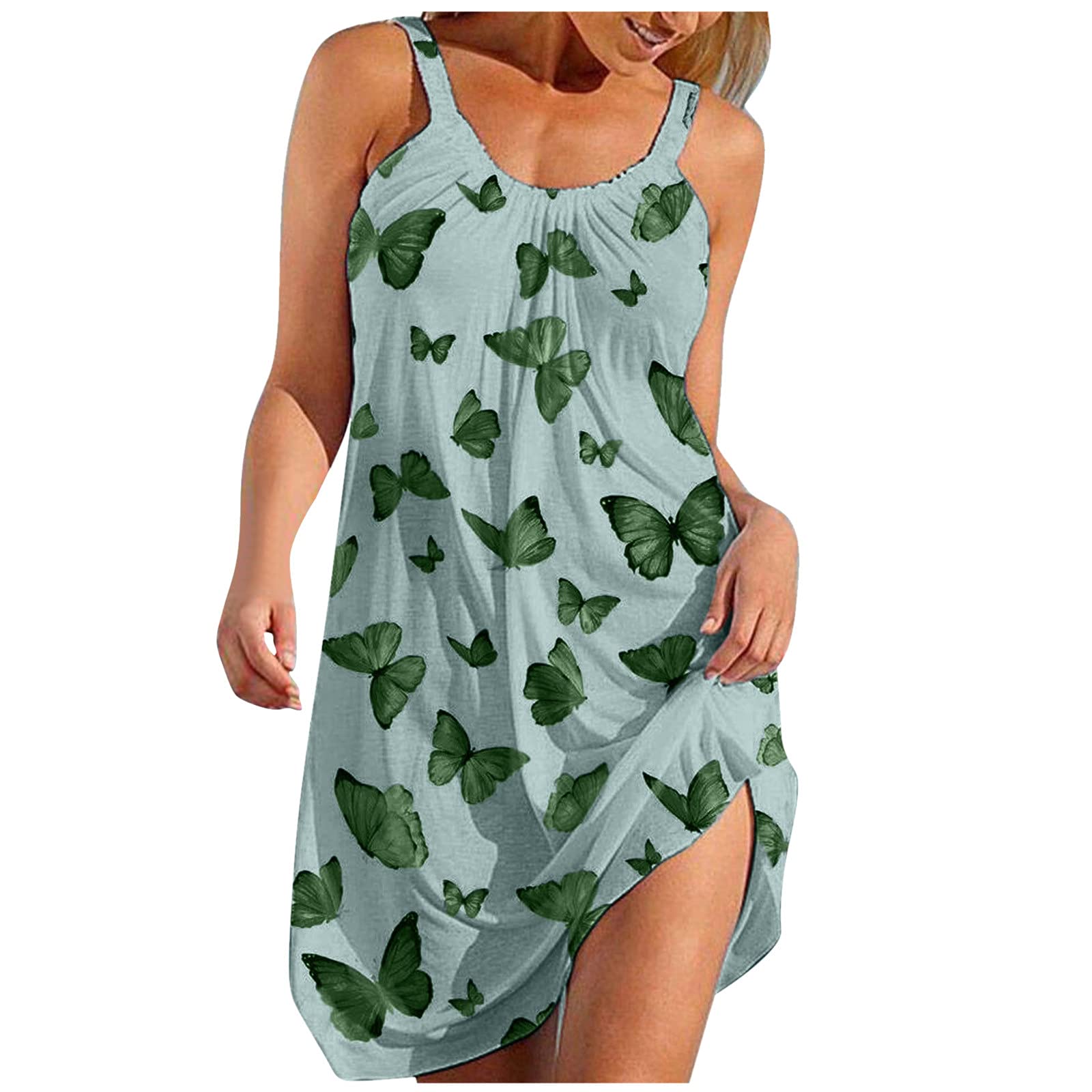 Plus Size Summer Dresses - Tropical Print Halter Maxi Dress for Beach & Vacation