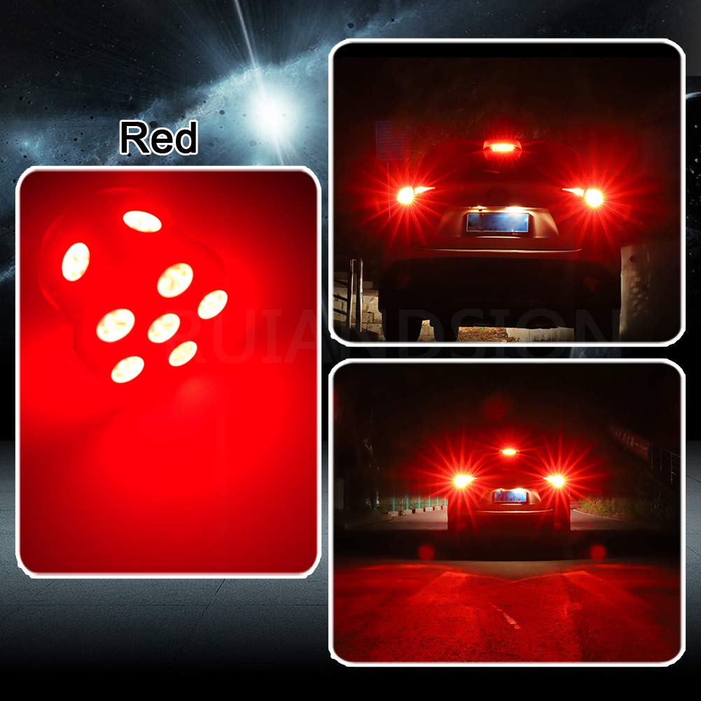 Ruiandsion 2-Pack 6V BA15D 5050 12SMD Red LED Bulbs - High Brightness for Car Reverse Lights, Turn Signals & Tail Lights - Perfect for Automotive Backup Safety & Nighttime Visibility